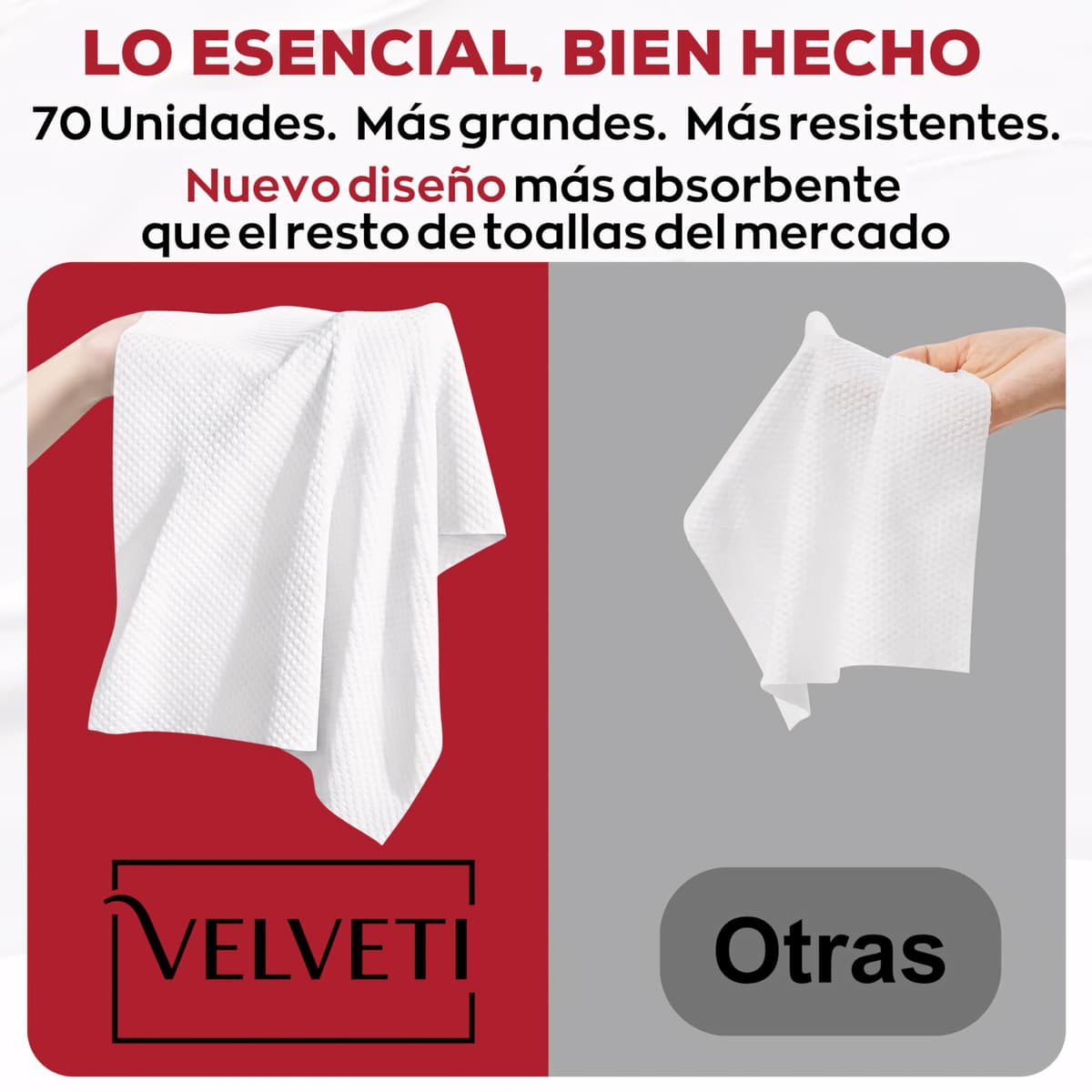 Pack x70 Toallas Desechables Faciales – 100% Origen Natural, Toallas Faciales Desechables, Toallitas Desmaquillantes, Toallitas Faciales Desechables, Toallas Limpias, Anti-Acné, Face Towels XL 26x30cm — view 2