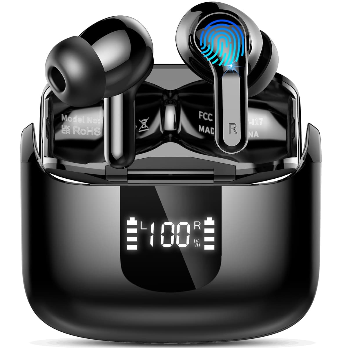 Wireless Earbuds, 6D-Stereo 2026 Bluetooth 5.4 Headphones, 50+Hrs Deep Bass Ear Buds, ENC Noise Cancelling Earphones, USB-C Fast Charging, IP-X7 Waterproof Headset Android iOS for Sport Gym Running — view 15