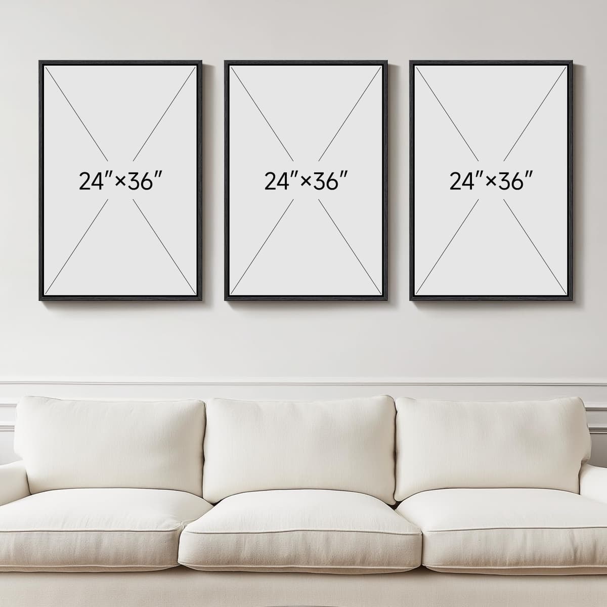 Large 3D Textured Framed Abstract Wall Art for Living Room, 3 Piece Modern Paintings Artwork for Walls, Black White Brown Geometric Sandstone Texture Pictures for Hallway Office Home Decor 24x36 In — view 4