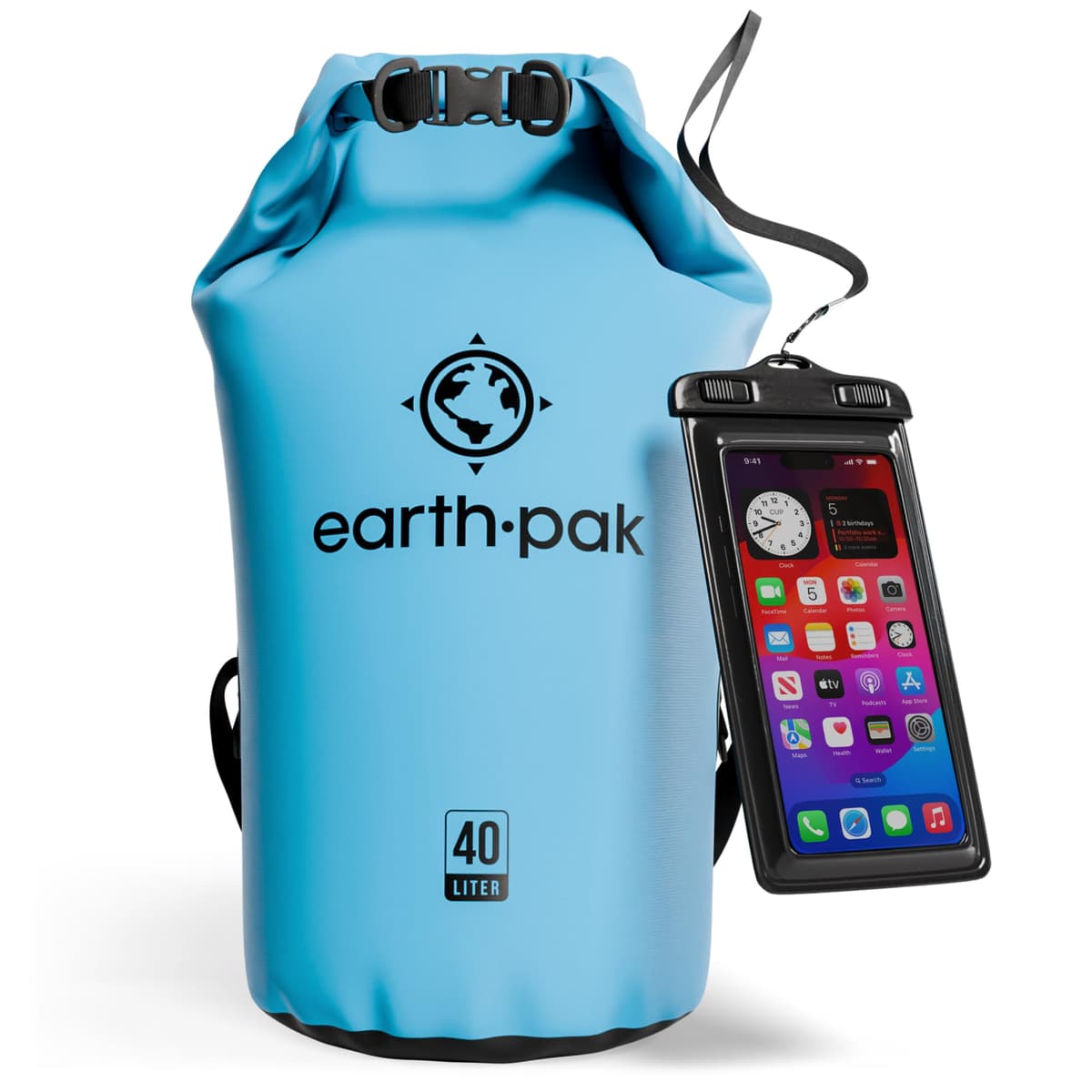 Earth Pak Waterproof Dry Bag - Roll Top Waterproof Backpack Sack Keeps Gear Dry for Kayak with Waterproof Phone Case — view 56