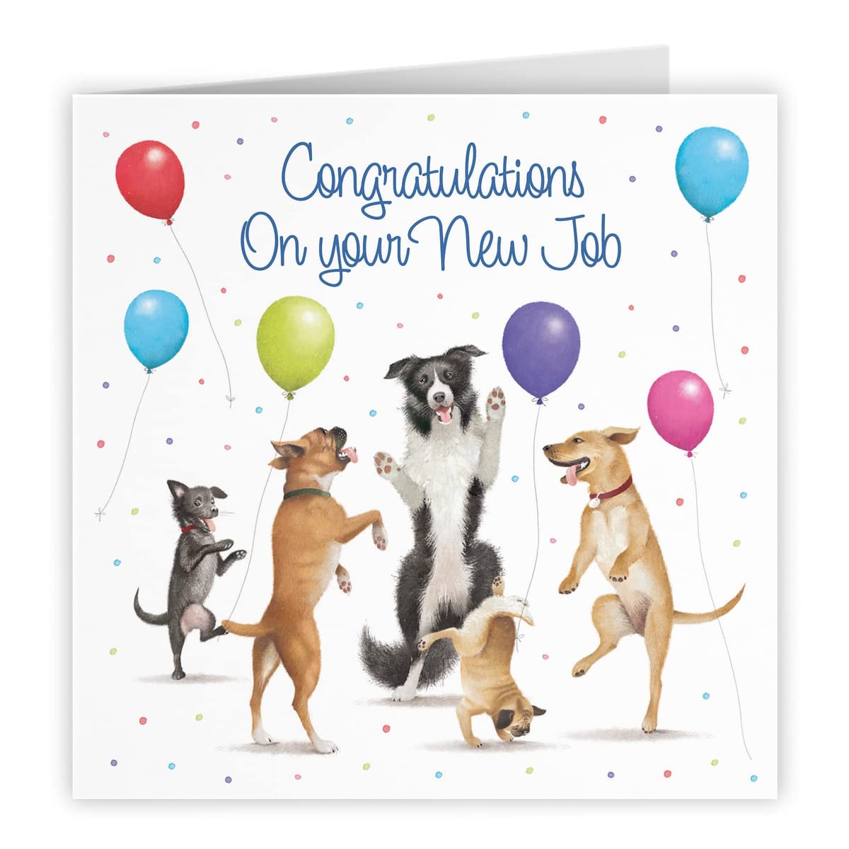 Hunts England New Job Congratulations Card For Him/Her - Dancing Dogs - Luxury New Job Card For Men - New Job Card For Women - Congratulations On Your New Job - Milo's Gallery Collection — view 4