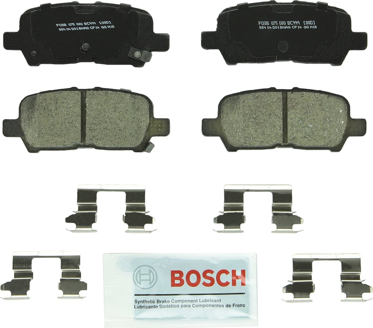 Bosch BC914 QuietCast Premium Ceramic Disc Brake Pad Set For: Acura ILX; Honda Accord, Civic, CR-V, Element, Fit, Front — view 316