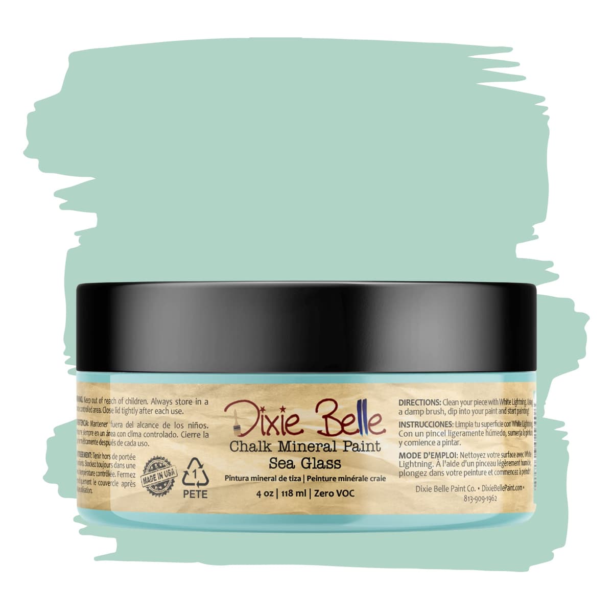 Dixie Belle Paint Company Chalk Finish Furniture Paint - Caviar (32oz) - Matte Black Chic Chalk Mineral DIY Furniture Paint — view 335