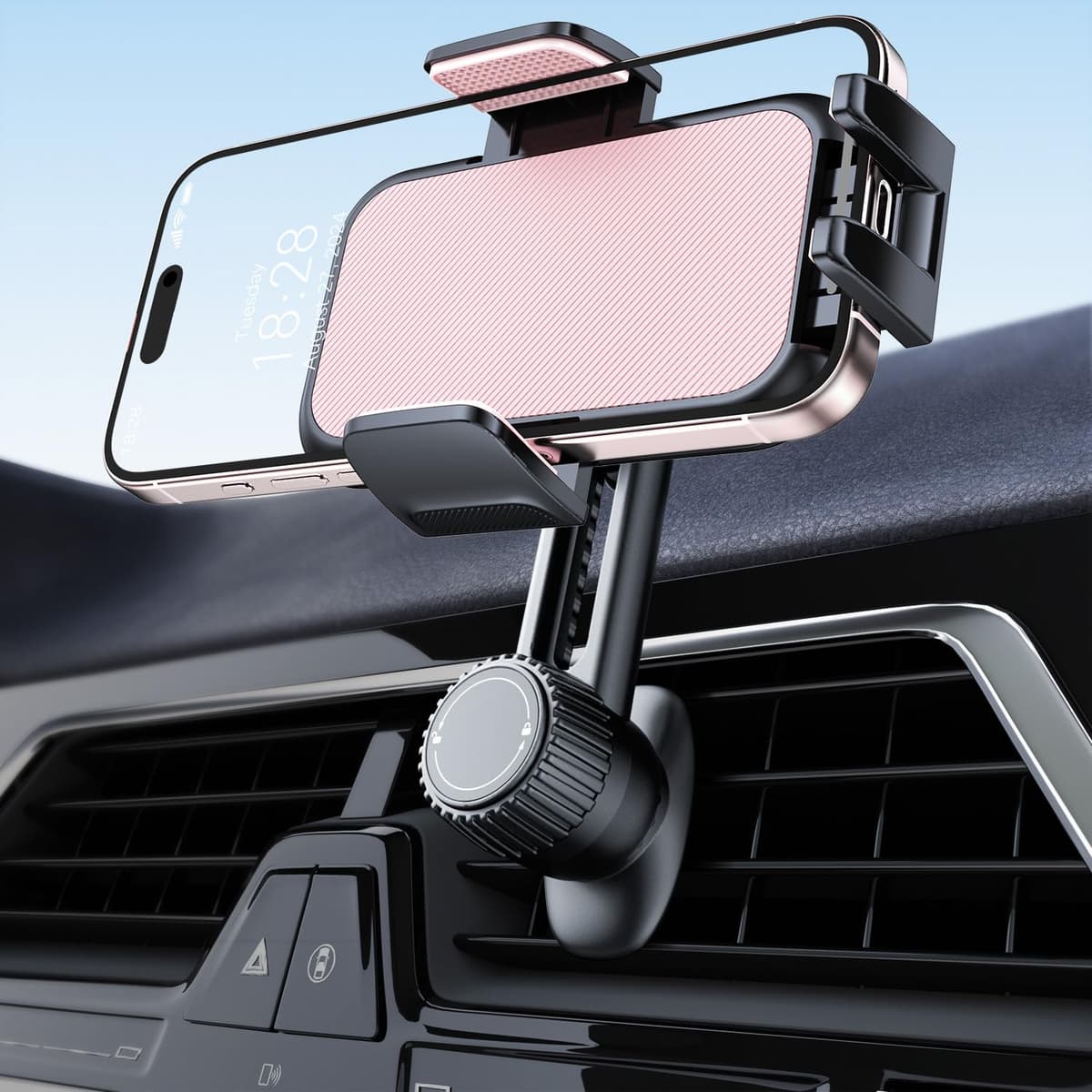Soporte Móvil Coche Porta Telephone: [360°Rotación & Liberación de un Botón] Suporte Sujeta Teléfono Coche del Aire Ventilación, Cunas de teléfonos móviles Coches para iPhone/Samsung/Huawei/Xiaomi — view 8