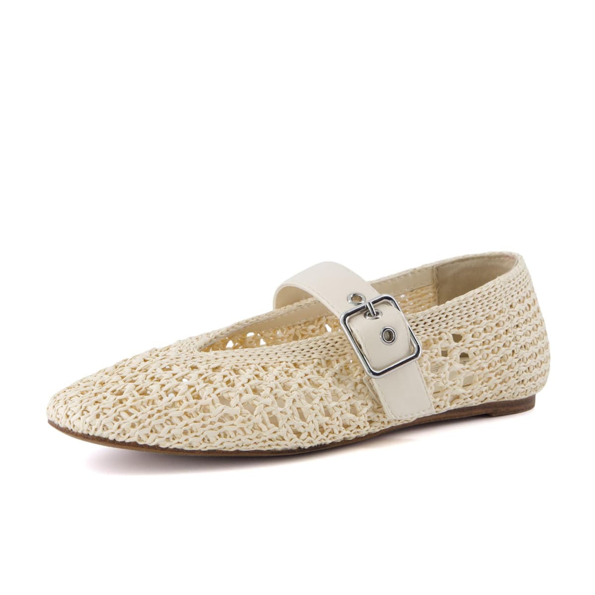 CUSHIONAIRE Gabby Woven Mary Jane Ballet Flats for Women, Comfortable Dressy Flat Shoes with Adjustable Gold-Tone Buckle and Memory Foam Cushioning — view 9