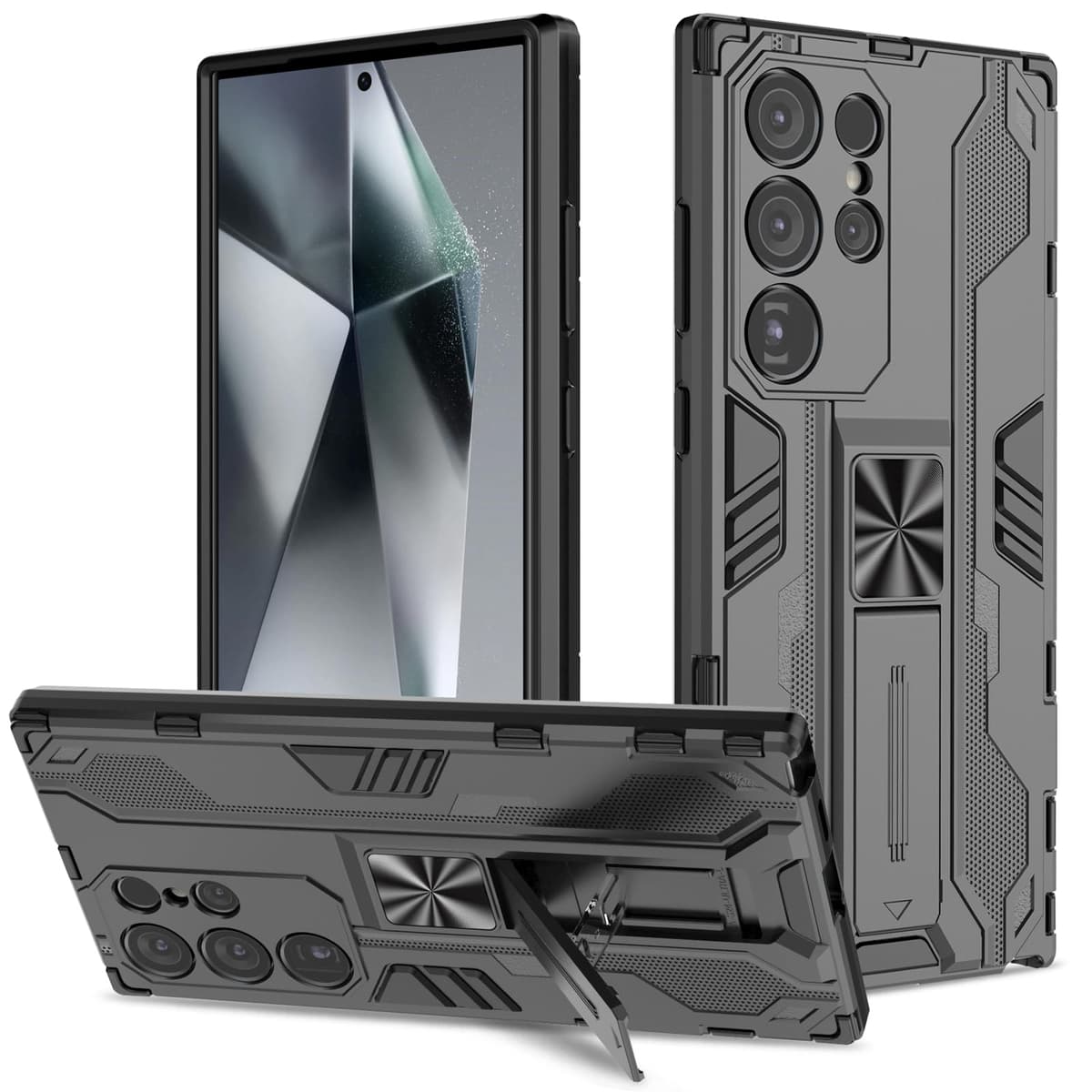 Funda para CMF Phone 2 Pro, Carcasa Antigolpes con Soporte anular metálico, Case Protectora de Grado Militar, Negro — view 613