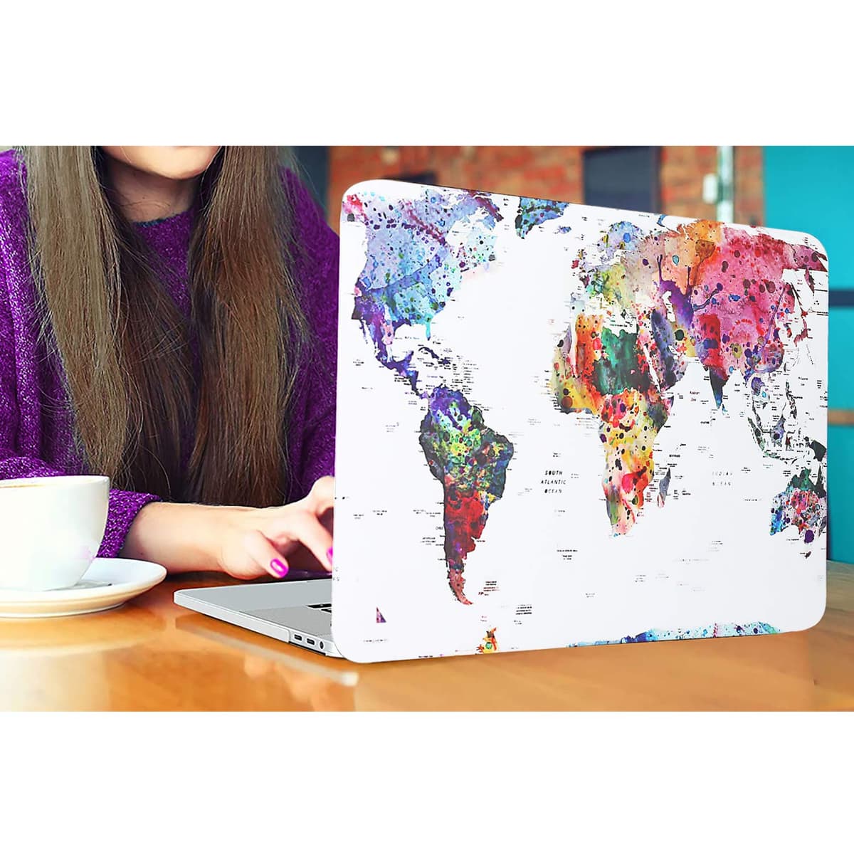 Case for MacBook Pro 14 inch Case 2025-2021 Release M4 A3112 A3185 A3401 M3 A2918 A2992 M2 A2779 M1 A2442 Pro Max, Classic Printed Plastic Hard Shell Cover & Keyboard Cover, Map — view 5