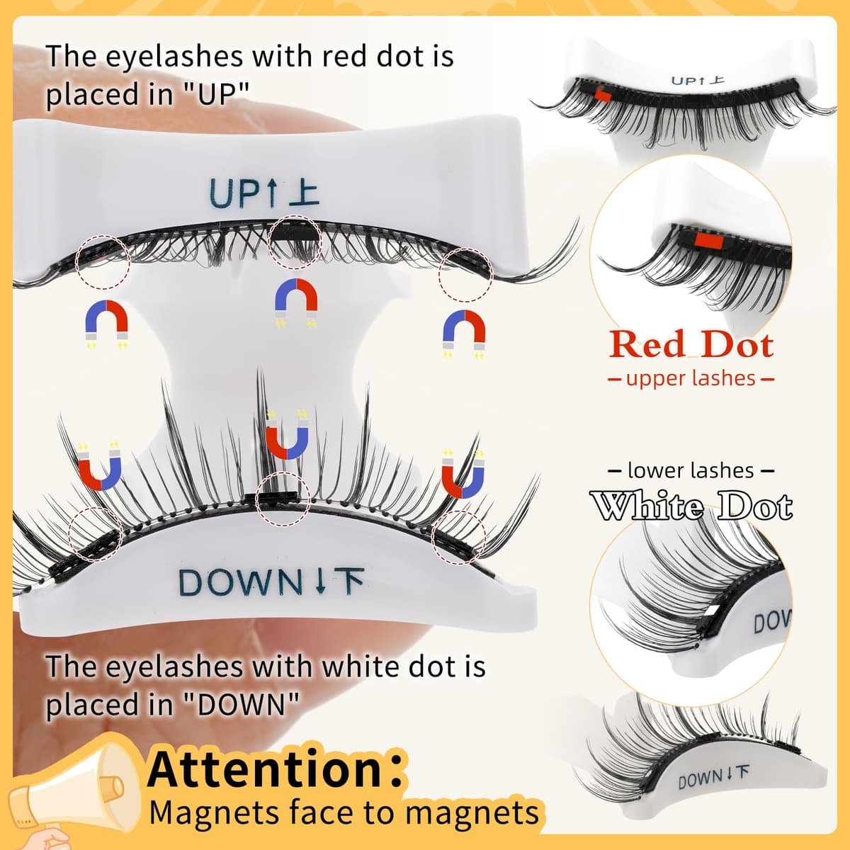 QUEWEL Magnetic Eyelashes Natural Look, Reusable Magnetic Lashes with Applicator, Soft Half Lashes without Eyeliner, Easy to Wear and Remove(Hei-style H) — view 6