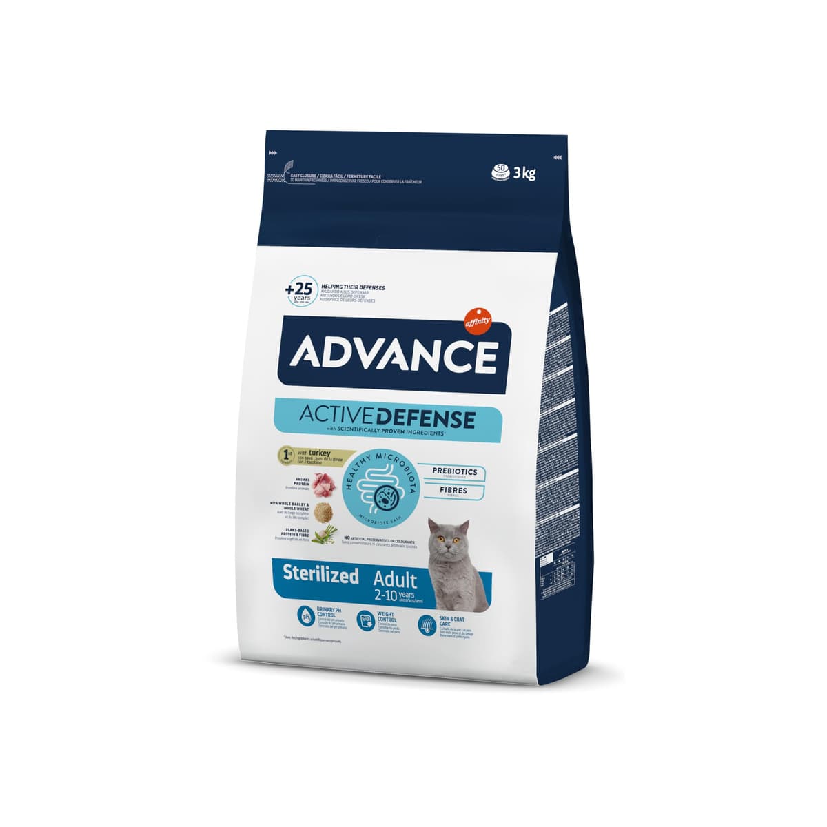 Advance Cat Adult Sterilized, Pienso para Gatos Adultos Esterilizados con Pavo, 3kg