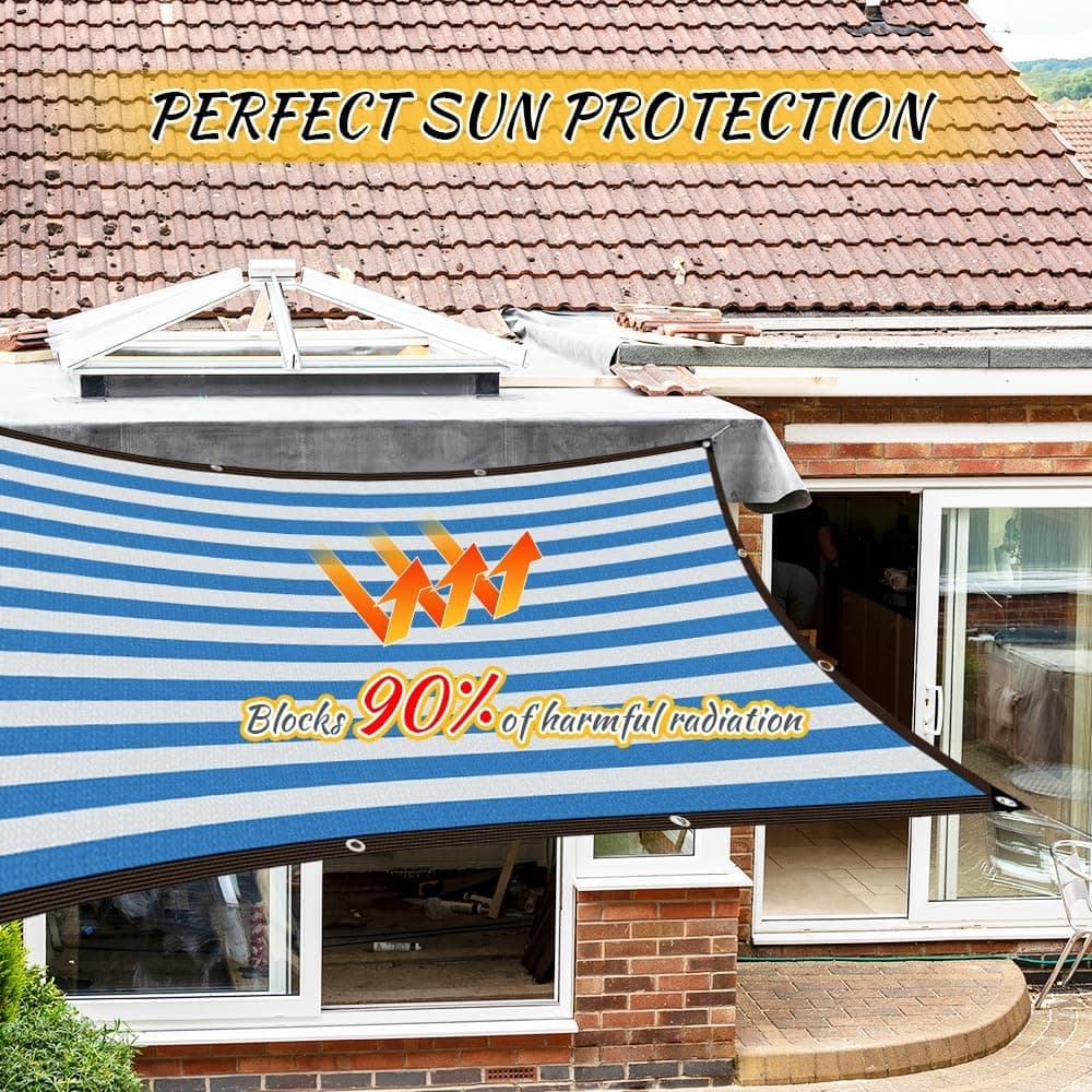 Red de Sombra, 2x3m Malla Sombra Exterior con Ojales, Anti-UV Malla Sombreadora Jardin, Lona Sombra Exterior, Transpirable y Protector Solar, Malla Ocultacion Toldo para Jardines Invernaderos Patios — view 4