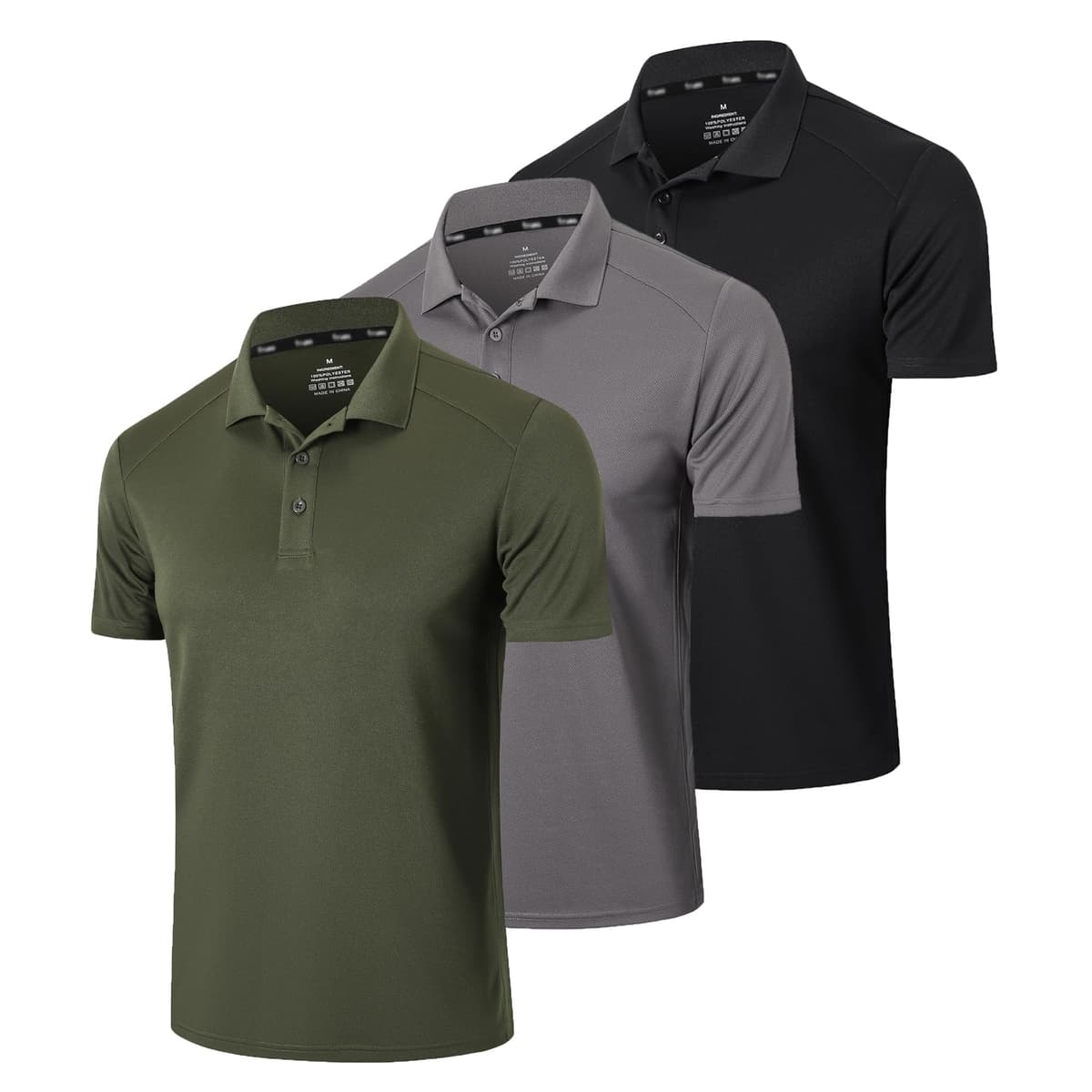 Gaiatiger Paquete de 3 Polos para Hombre, Absorbe la Humedad, Dry fit, atlético, de Manga Corta, para Golf — view 9
