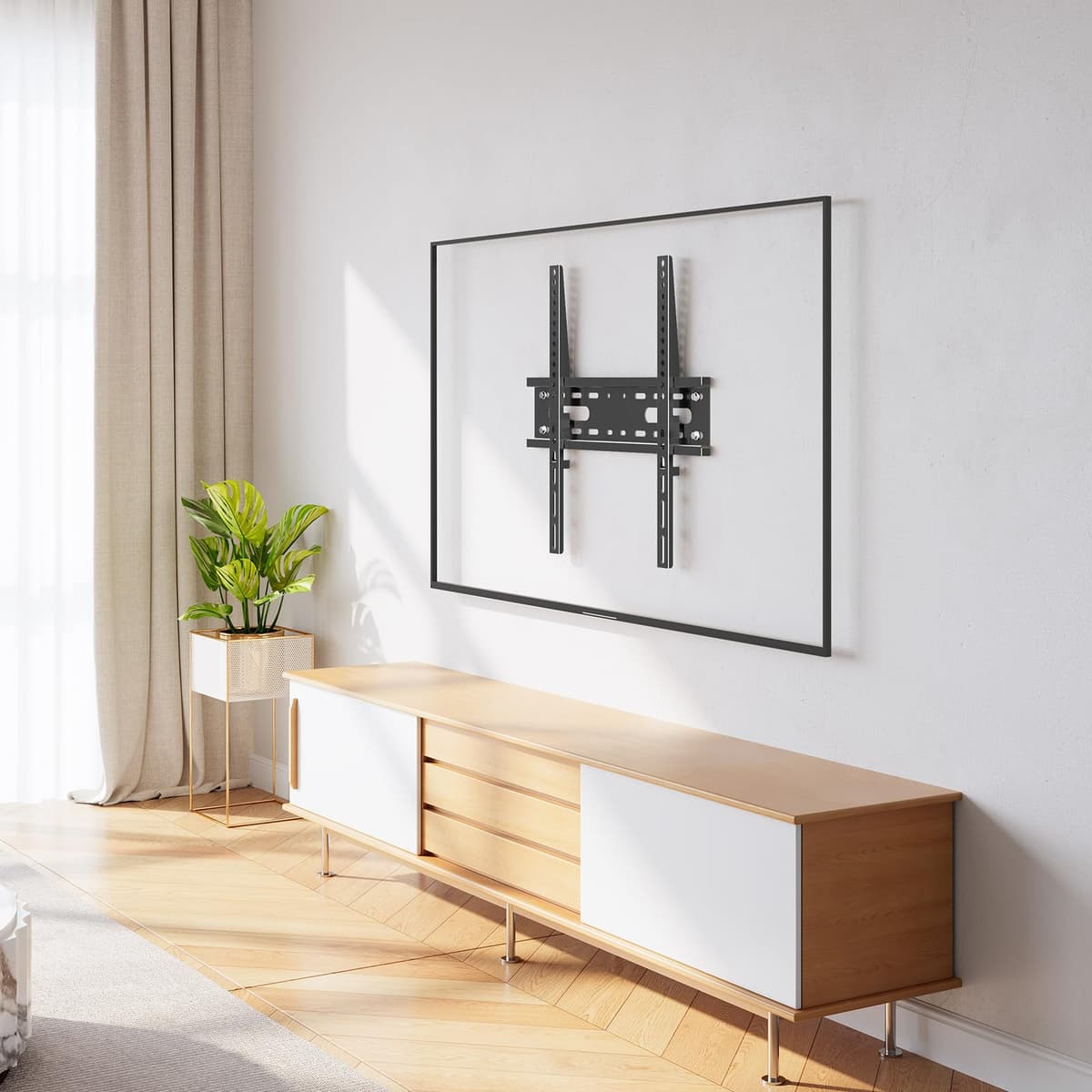 MOUNTUP Ultra Slim TV Wall Bracket for 26-60 inch Flat&Curved TV, Low Profile Wall Mount 23mm from Wall up to 45 KG, with Max VESA 400X400mm, EU0082-F — view 8