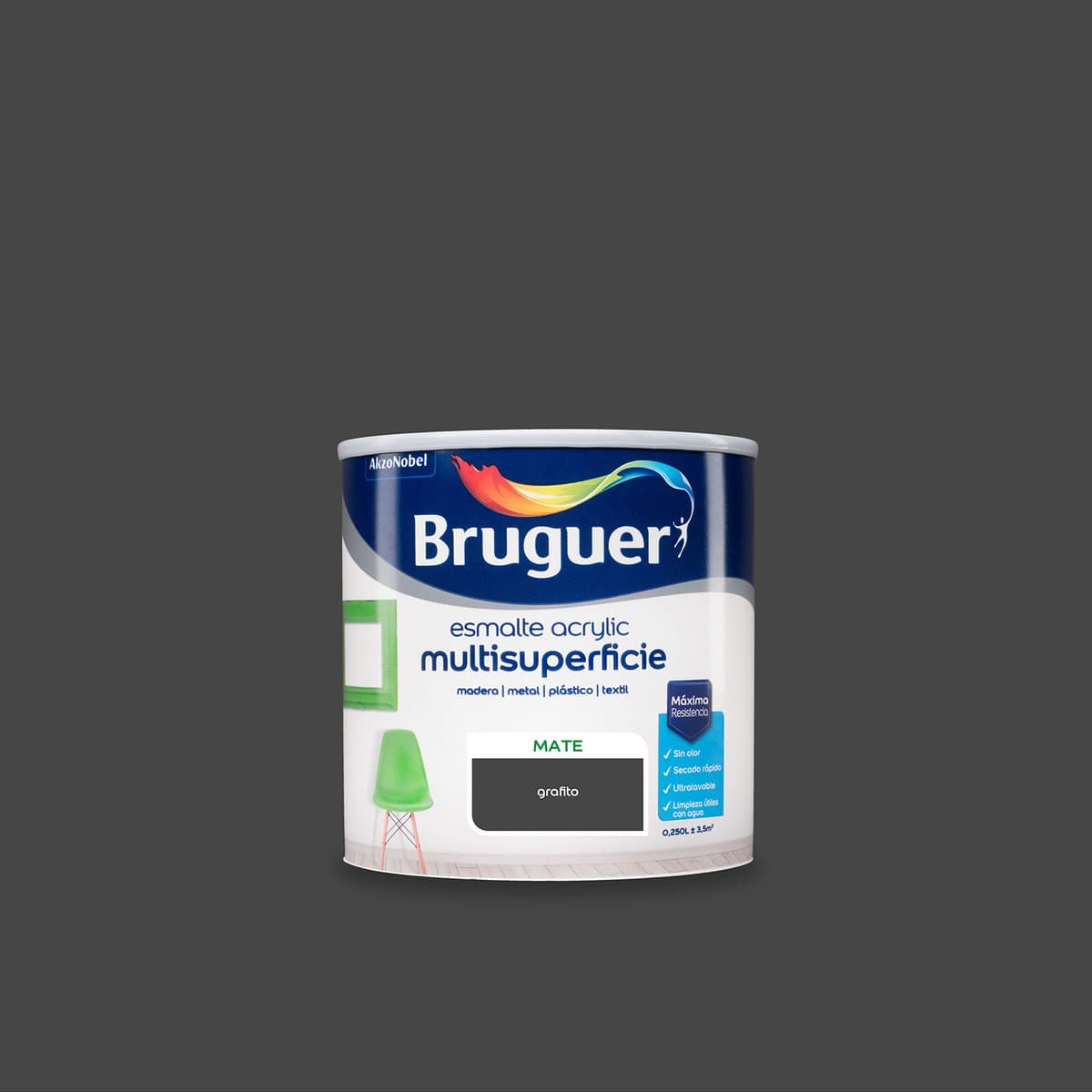 Bruguer Acrylic Multisuperficie Esmalte al agua Satinado - Pintura 750 mL, Blanco Permanente — view 83