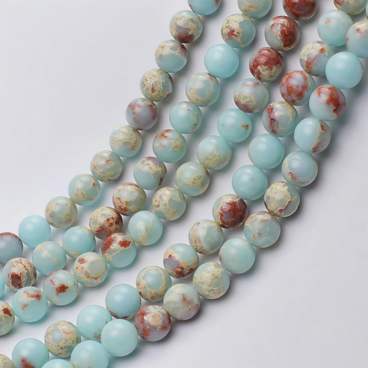 MJDCB 4mm 85 piezas Cuentas de Piedra Piel Serpiente Redondas Sueltas Piedras Semipreciosas Naturales para Hacer Joyas Pulseras Collares — view 7