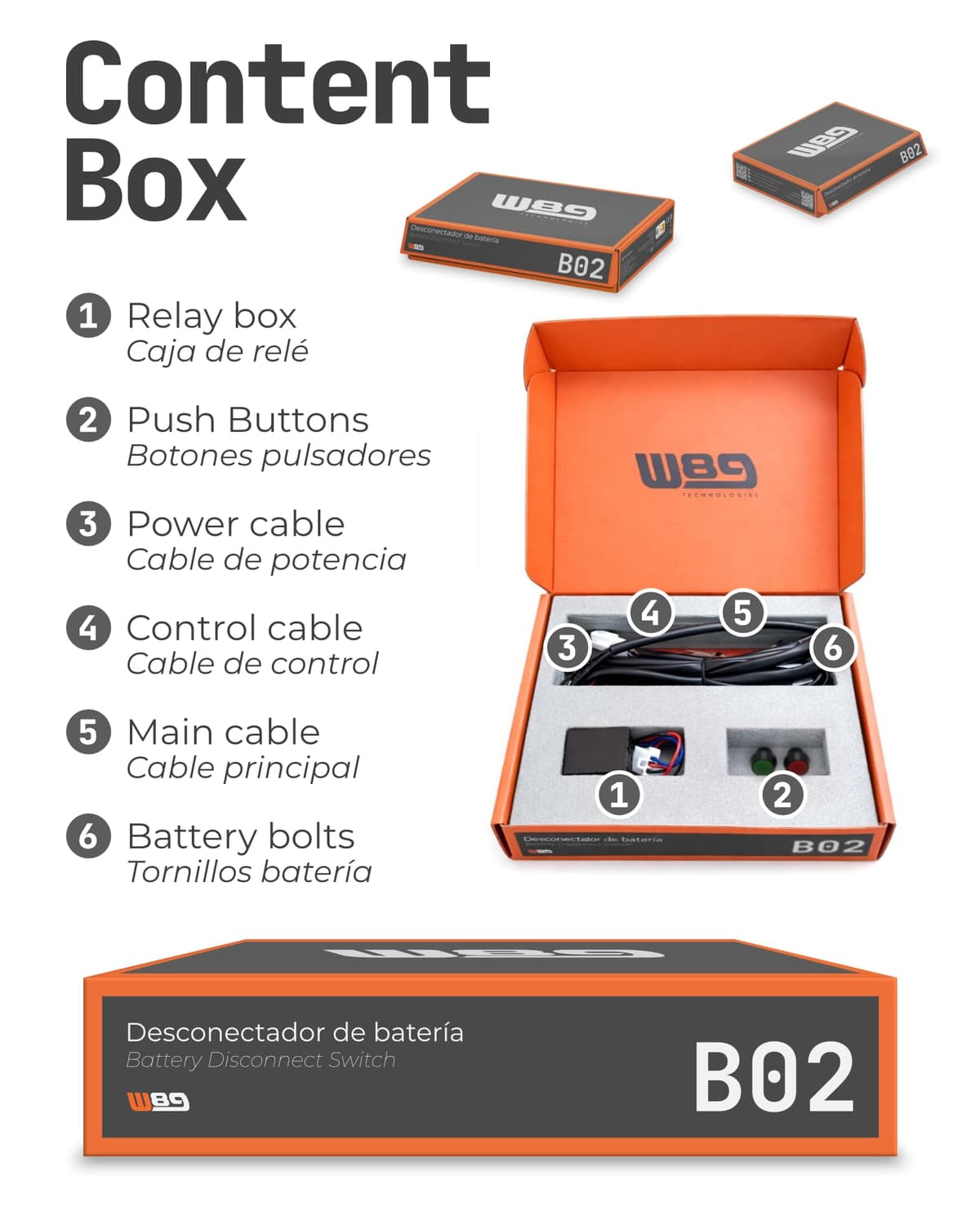 W89 Desconectador de Batería para Moto 12V | Interruptor Corte Corriente sin Consumo (0W) | Kit Completo | 100A Plug & Play (Ubicación Libre) — view 4
