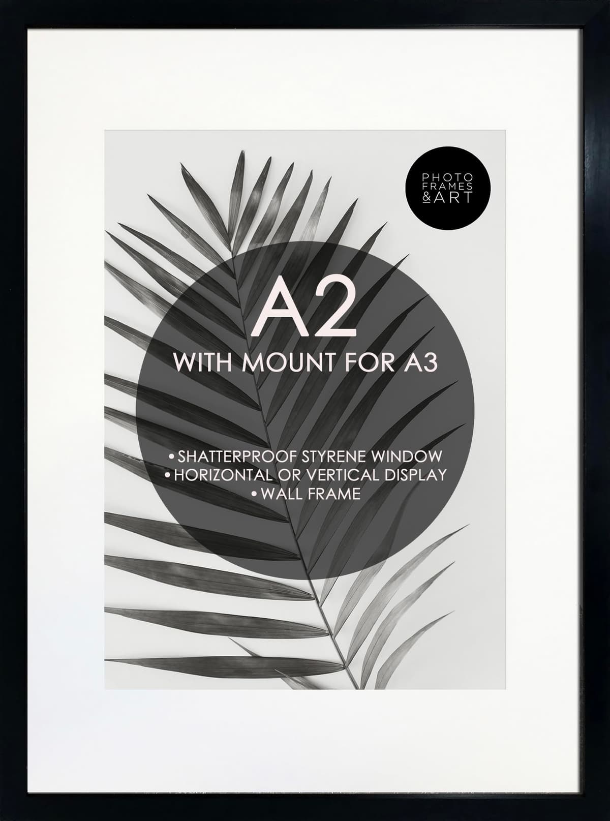 pf+a REAL GLASS A3 Black Frame Glass - PREMIUM A3 Picture Frame Black - Oxford A3 Print Portrait and Landscape Display — view 49