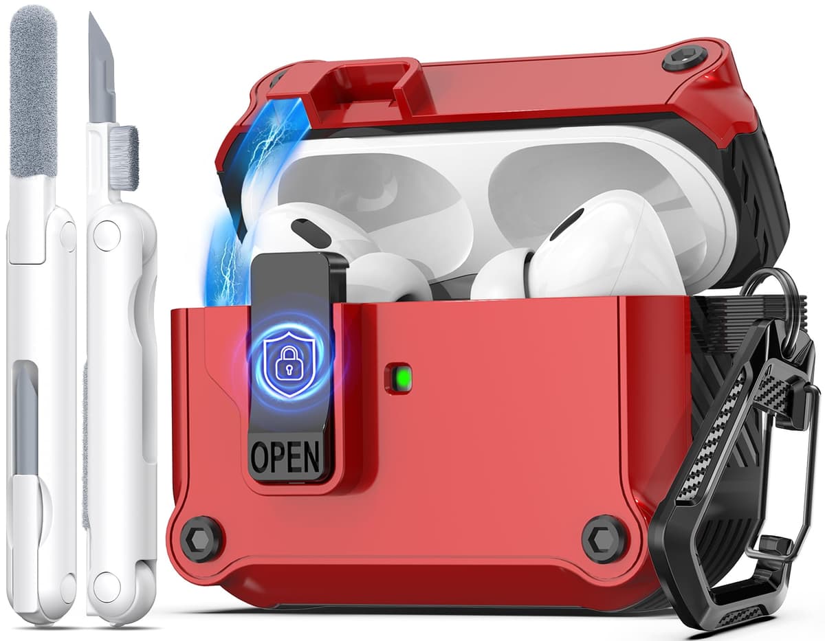 R-fun Compatible con AirPods Pro 2 Gen (Cubierta Auto emergente) con Kit de Limpieza, para Airpods Pro 2/1 Gen (2023/2022/2019), para Estuche Airpods Pro (USB-C/Lightning),Negro — view 24