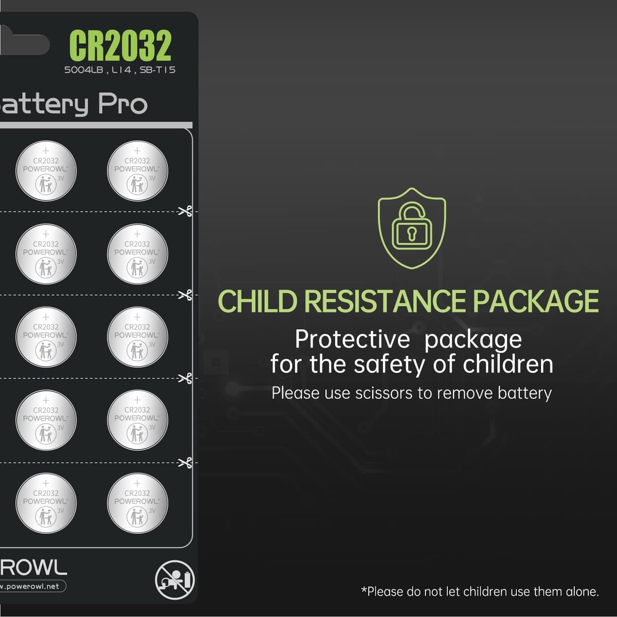CR2032 Batteries 3V Lithium 20 Pack, POWEROWL High Capacity 2032 DL2032 ECR2032 CR 2032 Lithium Button Cell Battery — view 2