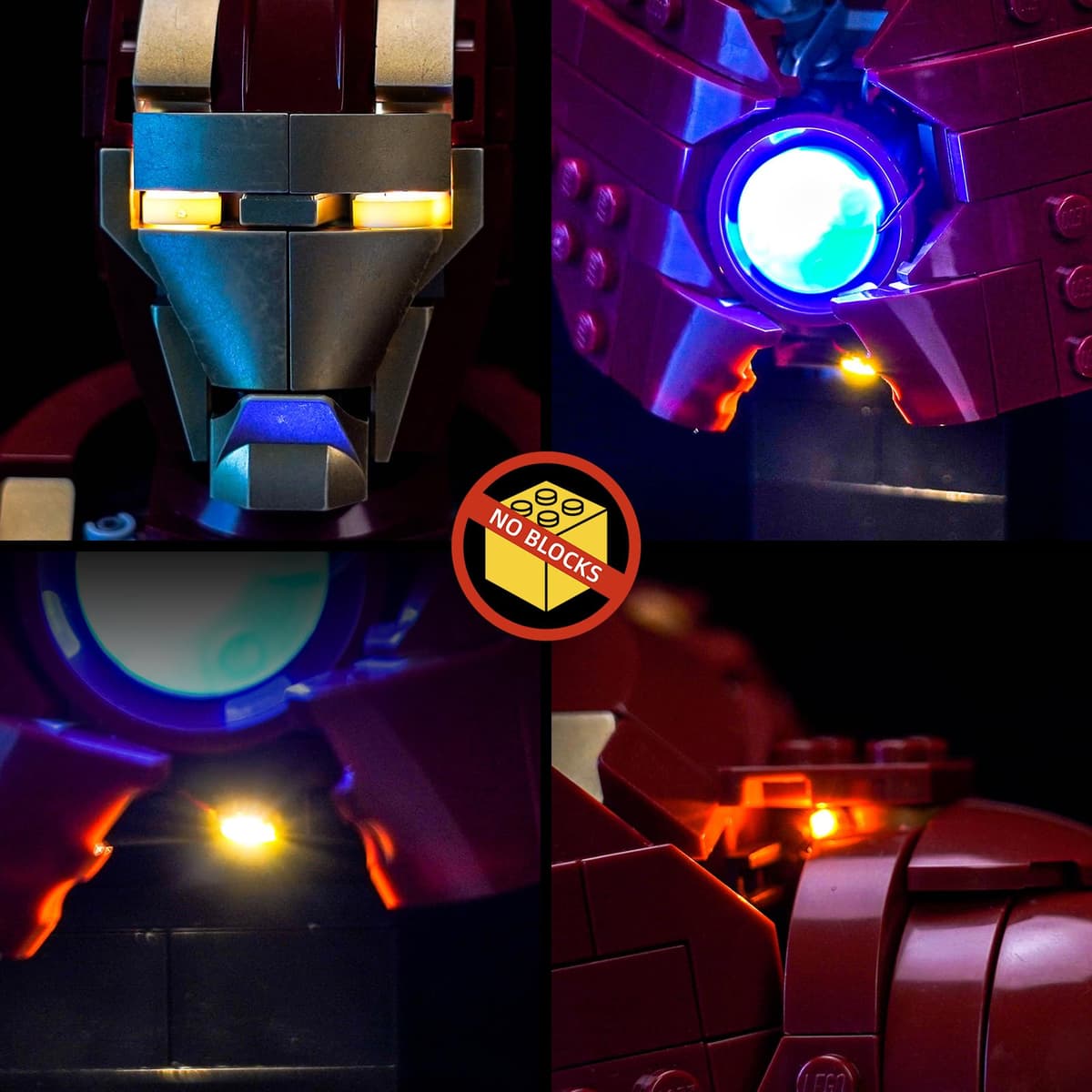 Juego de luces LED compatible con Lego Iron Man MK4 Bust 76327 (sin modelo), juego de iluminación decorativa compatible con Lego Iron Man MK4 Bust juguete creativo — view 5