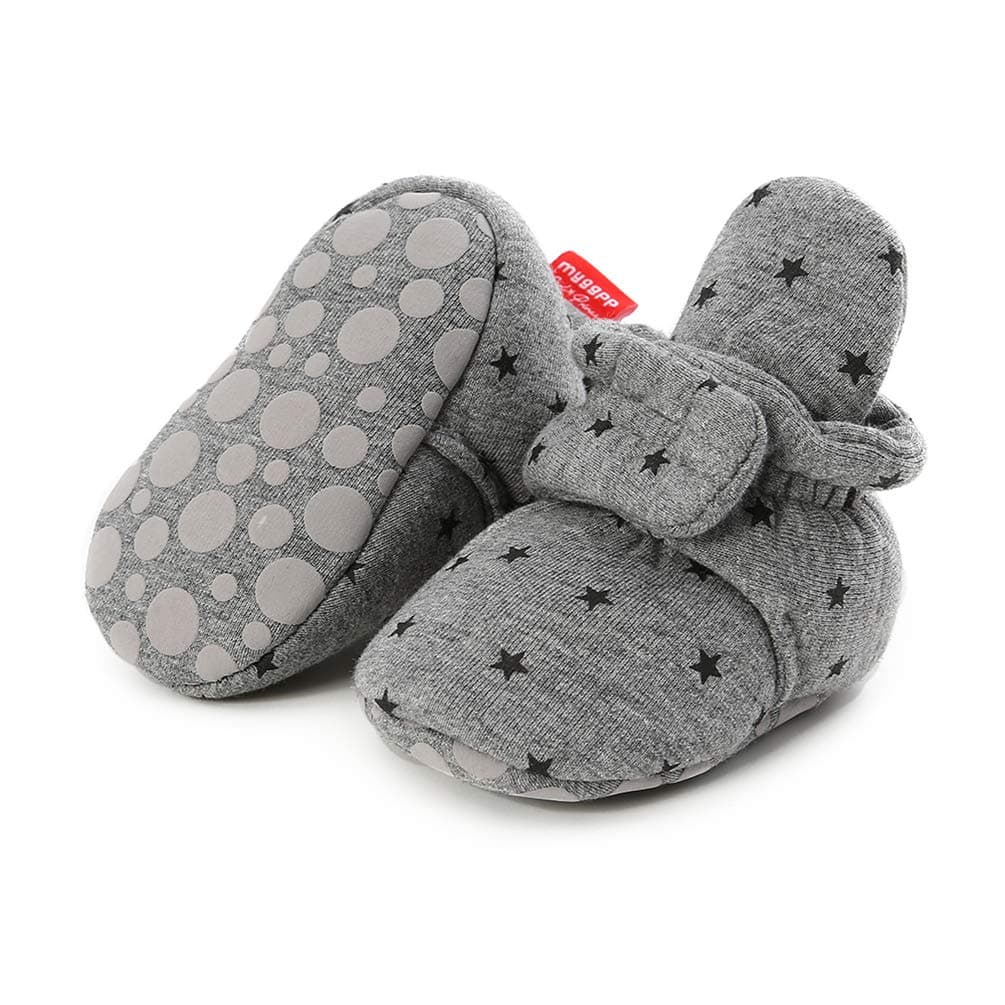 EDOTON Unisex Newborn Winter Boots Warm Stripe Bootie Non-Slip Sole Soft Stay On Ajustable Bootie Sock — view 12