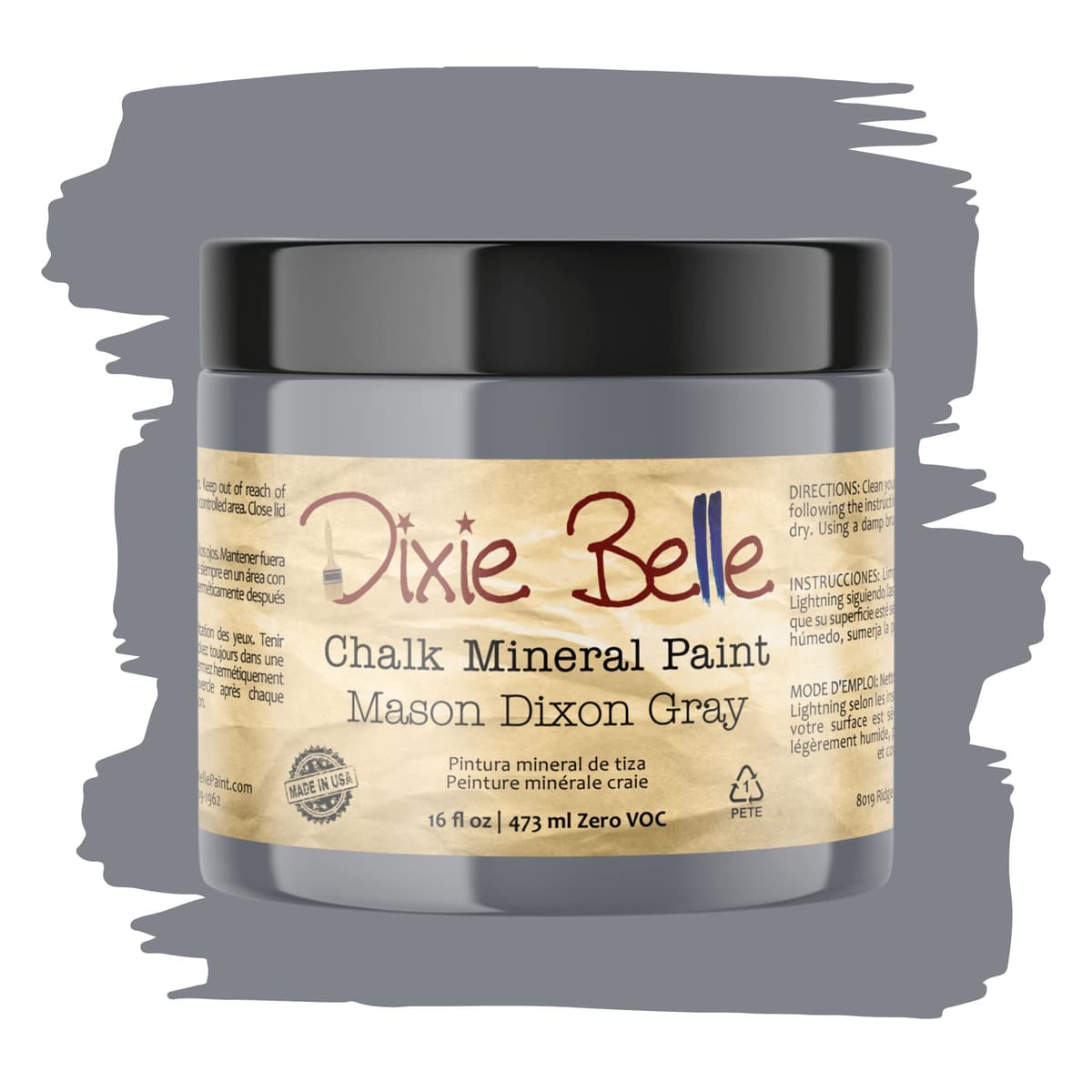Dixie Belle Paint Company Chalk Finish Furniture Paint - Caviar (32oz) - Matte Black Chic Chalk Mineral DIY Furniture Paint — view 278