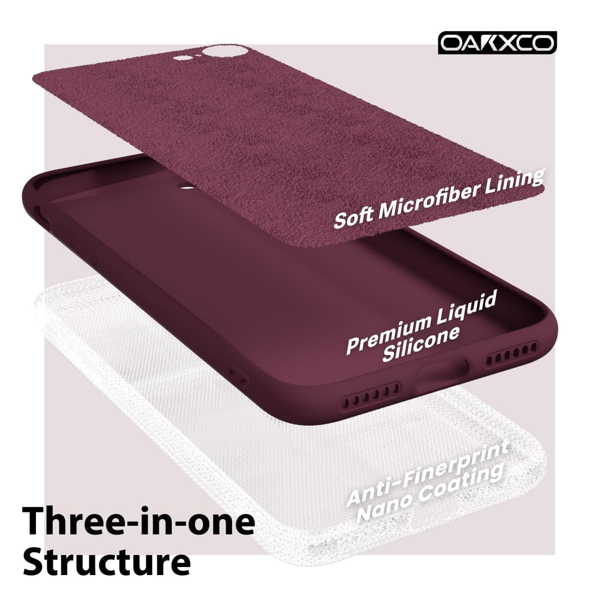 oakxco for iPhone 17 Pro Max Phone Case Liquid Silicone, Cute Thin Slim Grip Soft Rubber Gel for Women Men, Smooth Matte TPU Plain Solid Color Girly Simple Case with Camera Cover, Light Pink — view 806