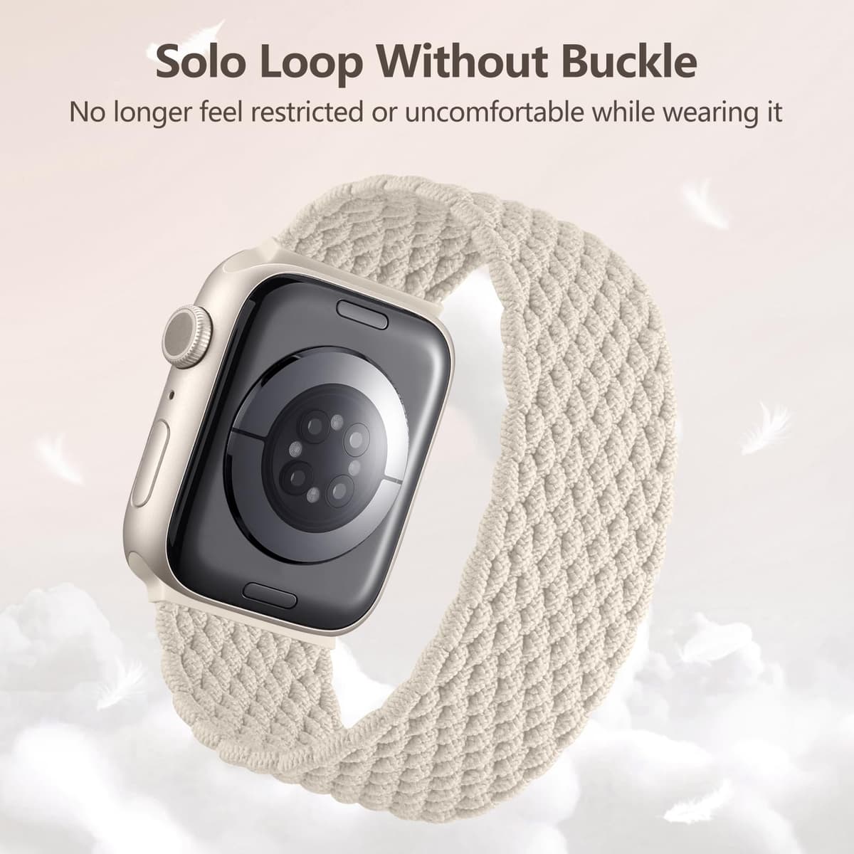 Maledan Braided Solo Loop Strap Compatible with Apple Watch Strap 38mm 40mm 41mm 42mm 44mm 45mm 46mm 49mm for Women Men, Adjustable Stretchy Sport Band for iWatch SE Series 10 9 8 7 6 5 4 3 2 1 — view 3