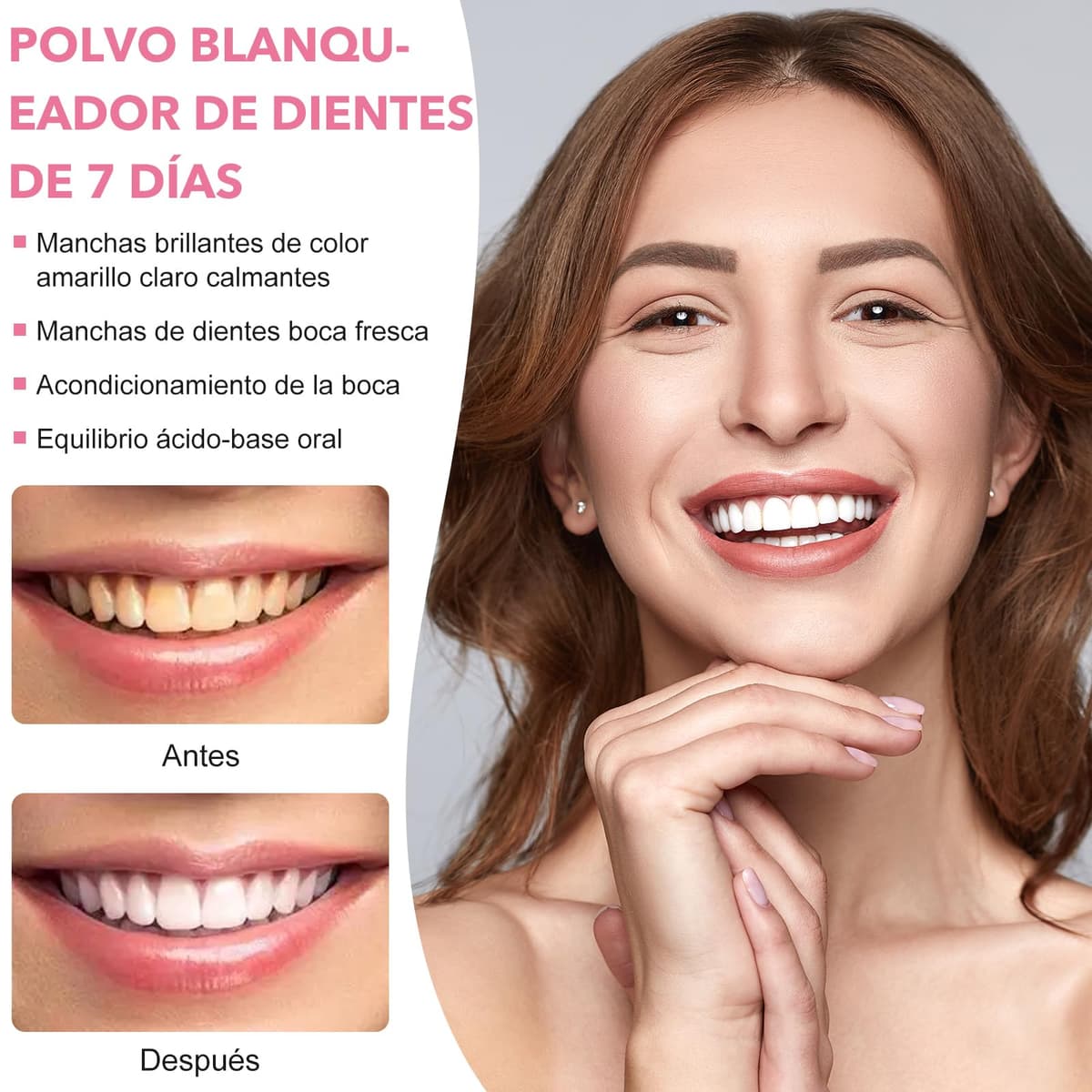 Blanqueador Dental Profesional,Polvos Blanqueadores Dientes,Blanqueamiento Dental Eliminación Profunda de Manchas,Eficaz Para Fortalecer Dientes y Encías,Suave Para Dientes Sensibles(white) — view 3