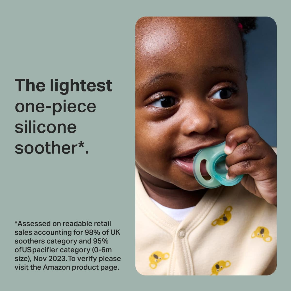 Tommee Tippee Ultra-Light StayPut Night Glow Dummy, 6-18m, 2 Pack, Glow in The Dark, Lightweight, Soft Skin Feel, Extra Air Flow — view 3