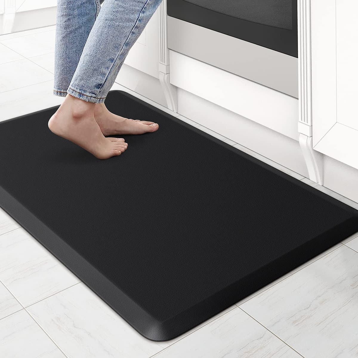 KitchenClouds Kitchen Mat Cushioned Anti Fatigue Rug 17.3"x28" Water Resistant Non Slip Standing Desk Mat Comfort Floor Mats for Kitchen House Sink Office (Khaki) — view 26