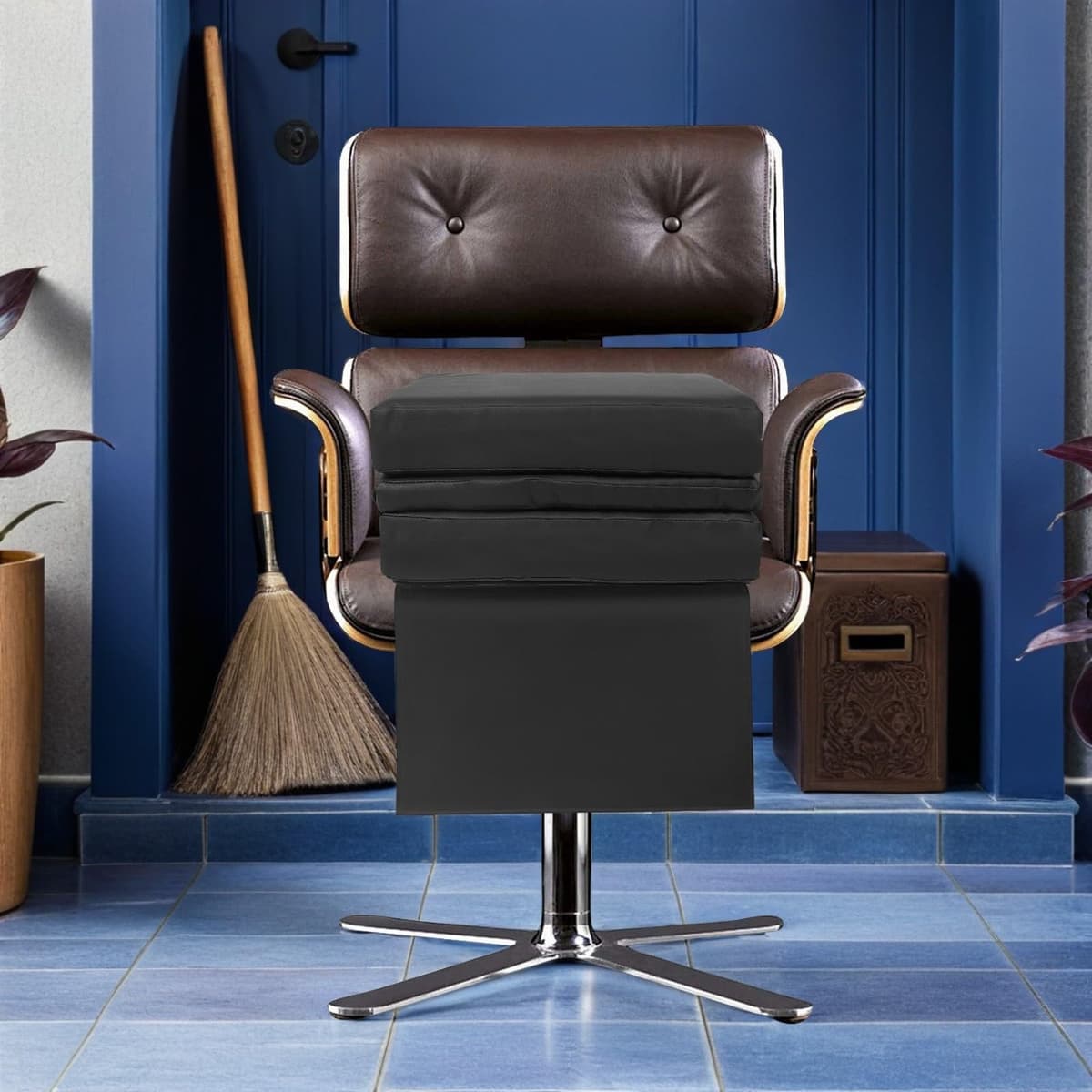 CALLARON Booster Cushion Boys and Barber Chair Increasing Cushion Three-Layer Thickened Design Soft PU Leather Sponge Pad Portable Seat for Haircuts and Nail Sessions — view 2