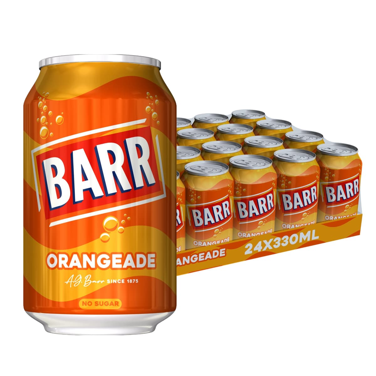 BARR 24 Pack American Cream Soda, Zero No Sugar Sparkling Soft Drink with a Creamy Taste of American Cream Soda Fizzy Pop, 24 x 330ml Cans — view 10