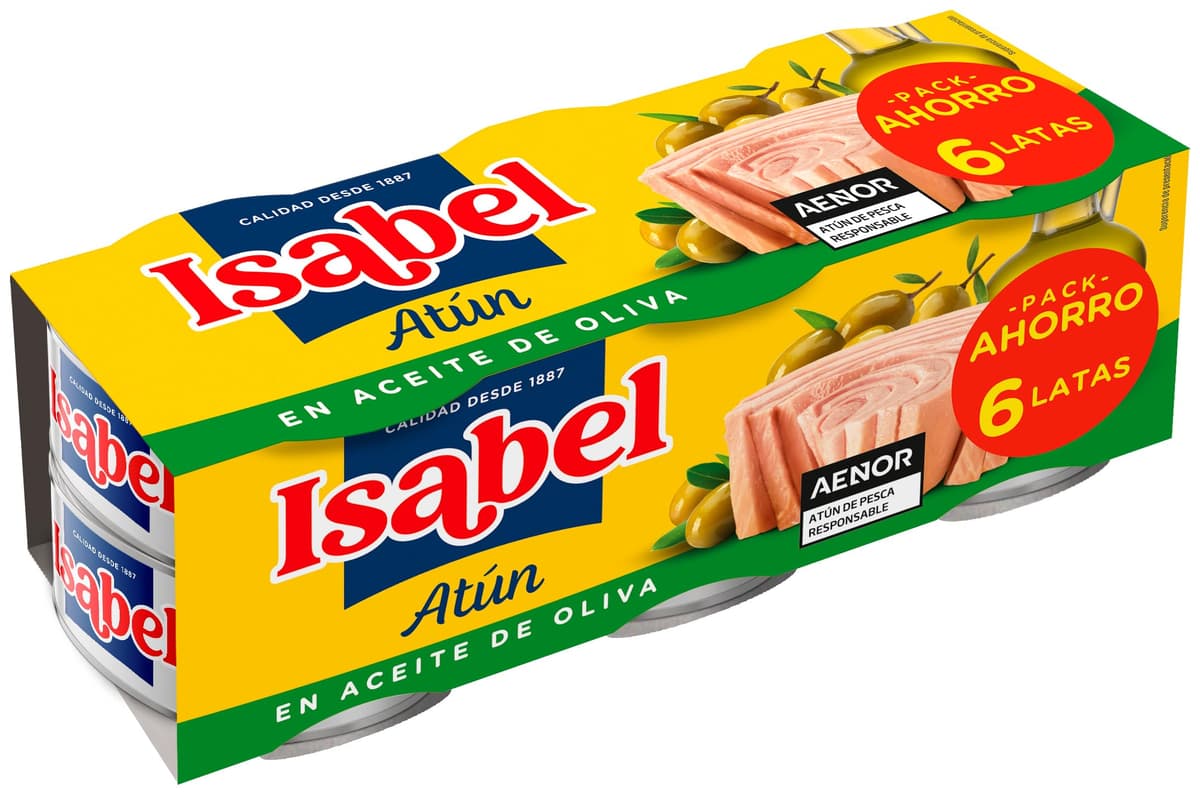 Isabel Atún en aceite de oliva, pack 6 x 65gr
