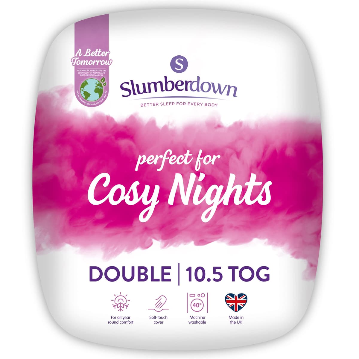 Slumberdown Cosy Nights Double Duvet 10.5 Tog - Breathable & Soft All Year-Round Double Quilt for Summer, Autumn & Winter | UK-Made, Non-Allergenic & Washable (200 x 200cm) — view 4