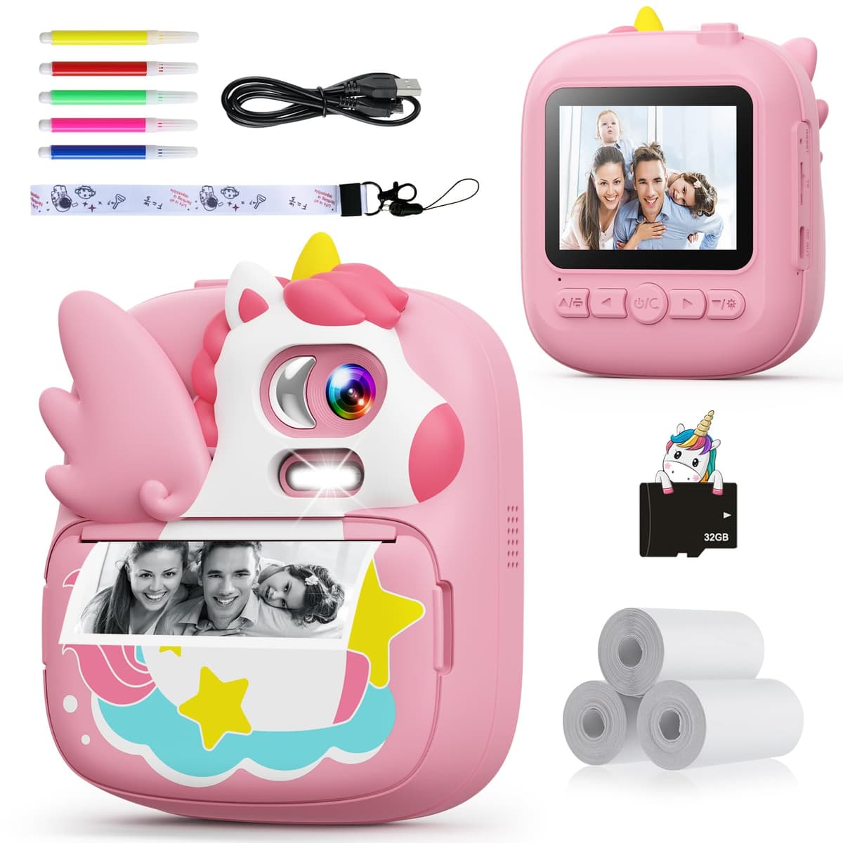 Camara Fotos Infantil Instantanea, CAMCLID 2,4 Pulgada Cámara Instantánea para Niños con Tarjeta de 32GB, Regalo para Niños de 3 a 12 Años(Verde) — view 11