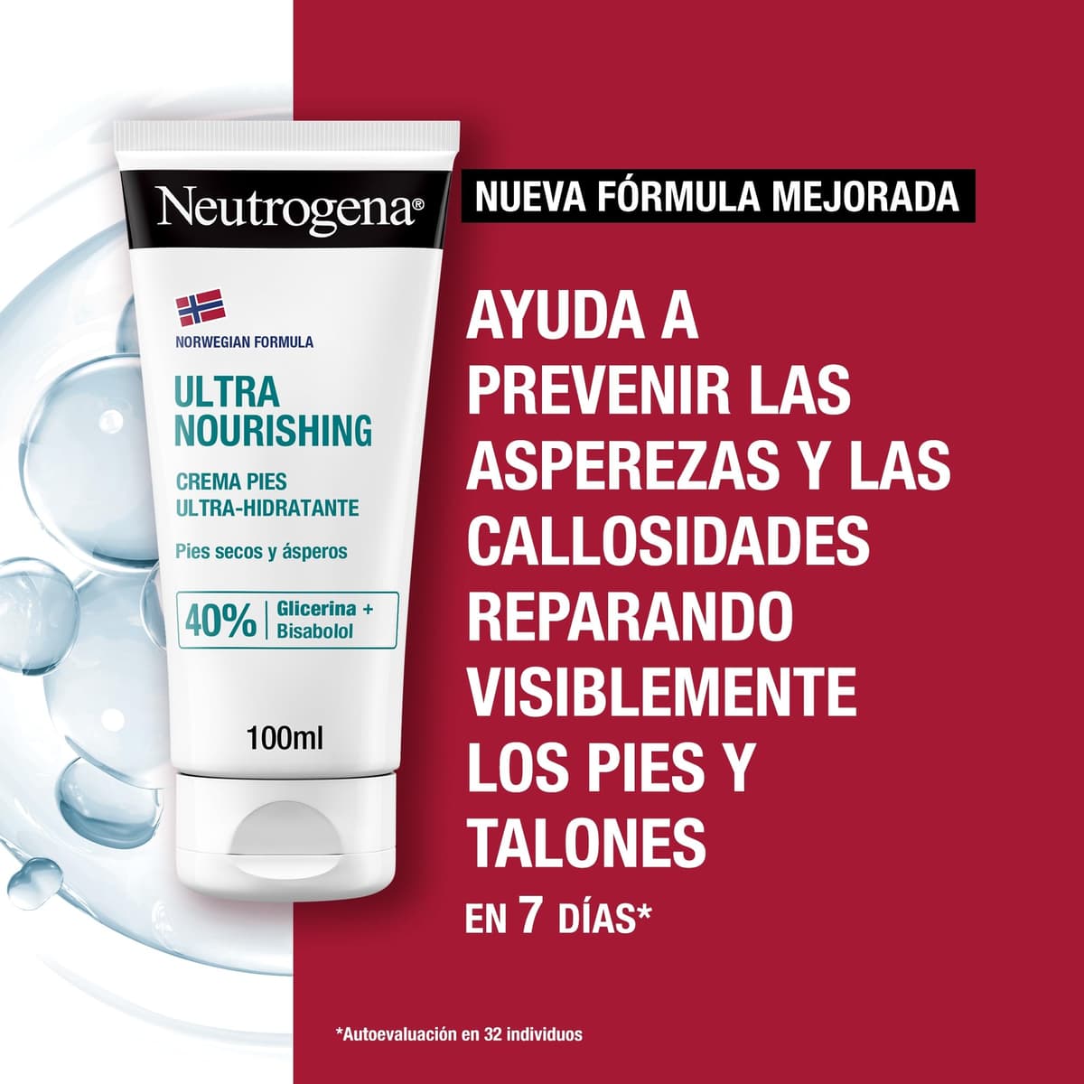 Neutrogena Fórmula Noruega Crema Pies Ultra Hidratante (pack de 2 x 100 ml), crema pies secos y agrietados, crema hidratante Neutrogena pies con 40% Glicerina y Bisabolol — view 2