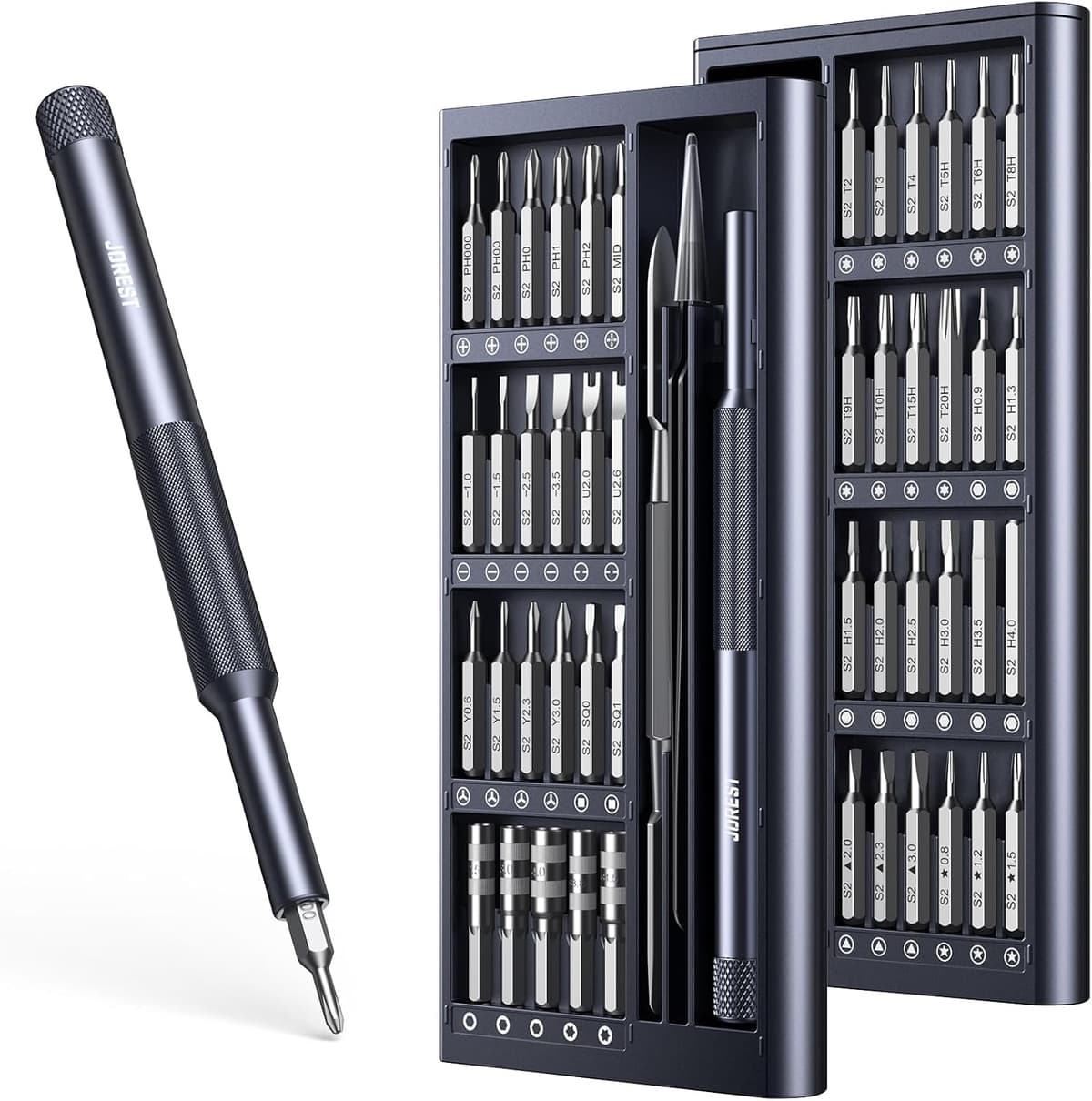 JOREST 52 EN 1 Juego de Destornilladores Precision, Kit de Herramientas Portátil con Torx T3 T4 T5 T6 T7 T8 T9 T10, Triwing Y00, P2/P5, etc, para Macbook, Switch, PS4, PS5, Xbox, PC, Laptop, Gafas — view 11
