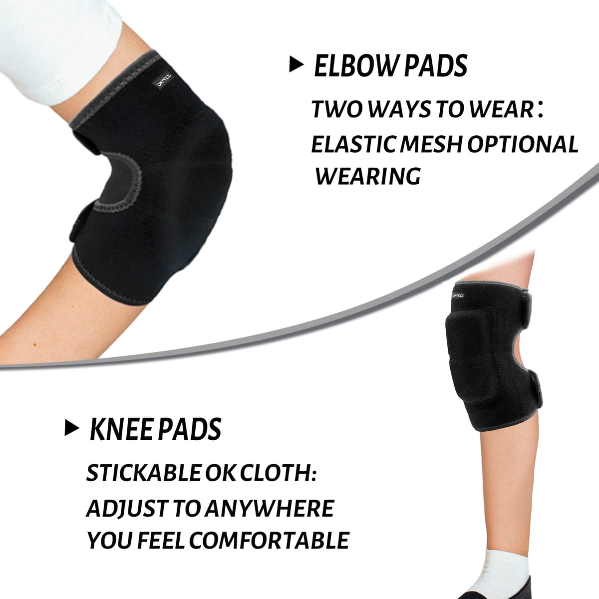 ONTYZZ Niños Rodilleras Ajustable Niños Niñas Protector de Apoyo de Rodilla con Almohadilla SBR Engrosada Guardia Envuelve para el Ciclismo Cuesta Abajo Bailando Voleibol — view 4