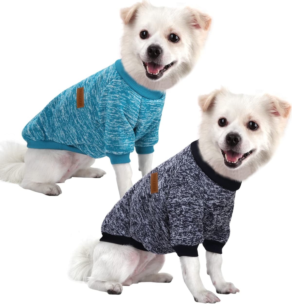 Dog Jumper Medium Chihuahua Jumper Christmas Sweater Fleece Inside Soft Cozy, Colour Vibrant Easy to Take On and Off (Pink+Grey, M) — view 13