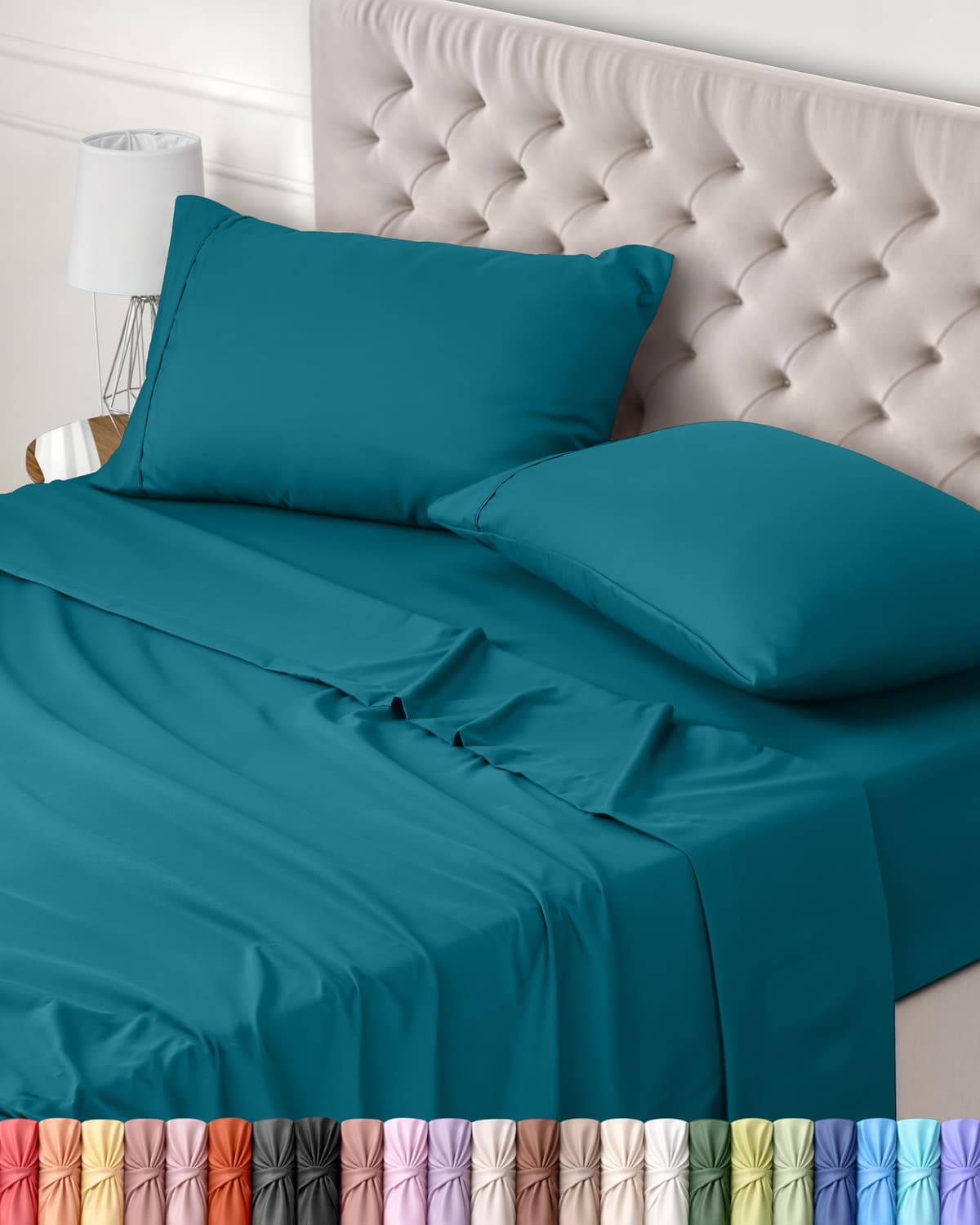 Utopia Bedding Juego de Sabanas 4 Piezas 150x200 - Poliéster Microfibra Cepillada - Oeko-Tex Certificado - Sábana Bajera, Sábana Plana y 2 Fundas de Almohada 50x75 (Cama 150, Blanco) — view 7