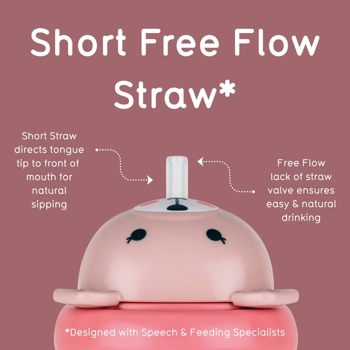 TUM TUM Tippy Up Free Flow Sippy Cup (No Valve), Sippy Cup for Toddlers, 200ml, BPA Free (Betsy Bear S3) — view 2
