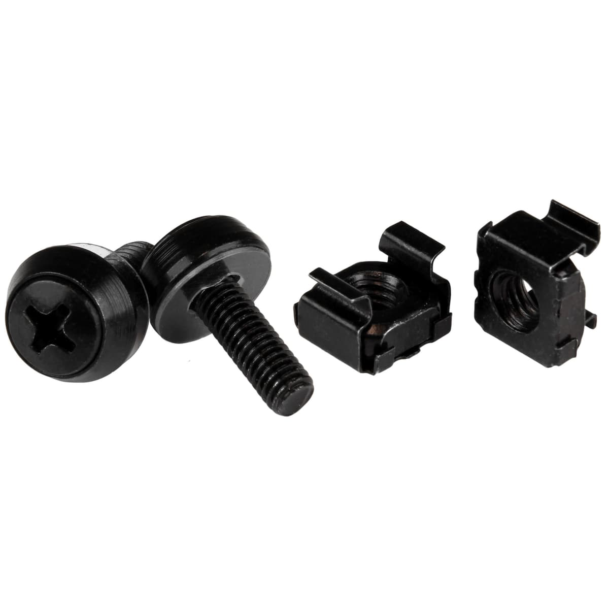 StarTech.com M5 Cage Nuts and Screw - 12 mm Rack Screws and Cage Nuts - 50 Pack - Black - Replacement Serve Rack Screws (CABSCREWM5B) — view 2