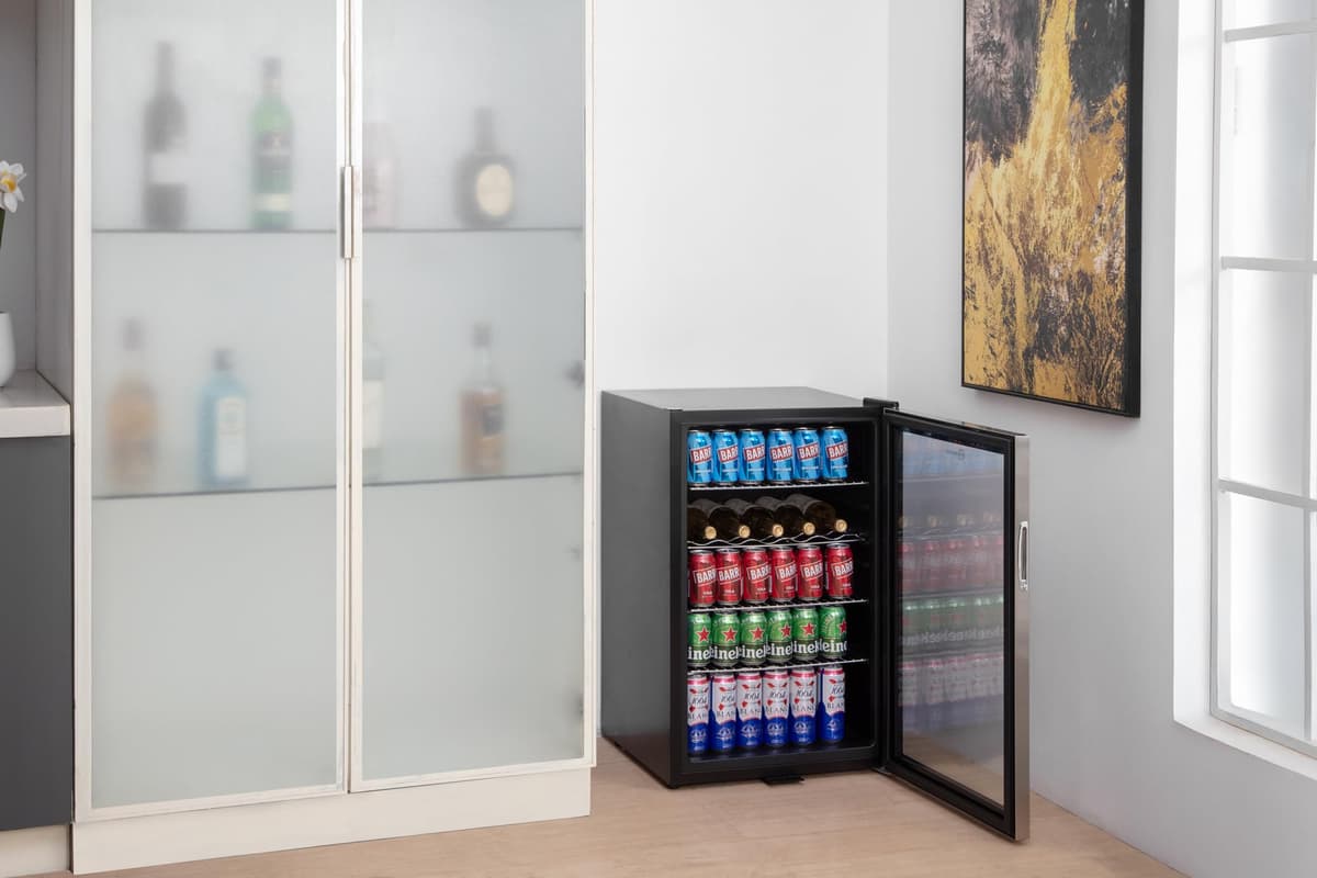 Subcold Super115 LED - Under-Counter Fridge | 115L Beer, Wine & Drinks Fridge | LED Light + Lock and Key | Energy Efficient (Stainless Steel, 115L) — view 5