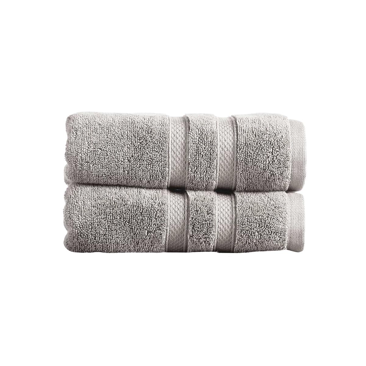 Christy Chroma Bath Towels | Set of 2 | Highly Absorbent Heavyweight 675GSM | Bold and Bright | Soft Velvety Smooth Bathroom Shower Towels | 100% Cotton | Sustainably Made | Ash Grey — view 75