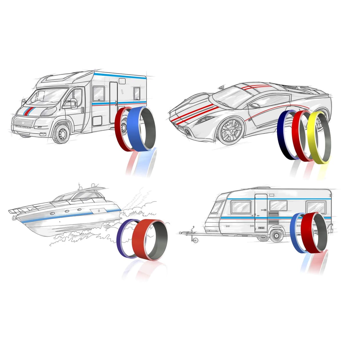 Finest Folia 10 Metres Matt Decorative Strips Car Truck Motorcycle Boat Model Making Crafts DIY Decorative Strips Side Strips Adhesive Strips Self-Adhesive (Gold Matt, 10 mm Width) — view 5