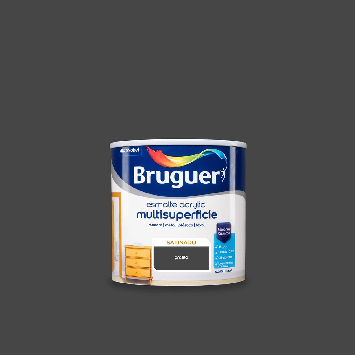 Bruguer Acrylic Multisuperficie Esmalte al agua Satinado - Pintura 750 mL, Blanco Permanente — view 78
