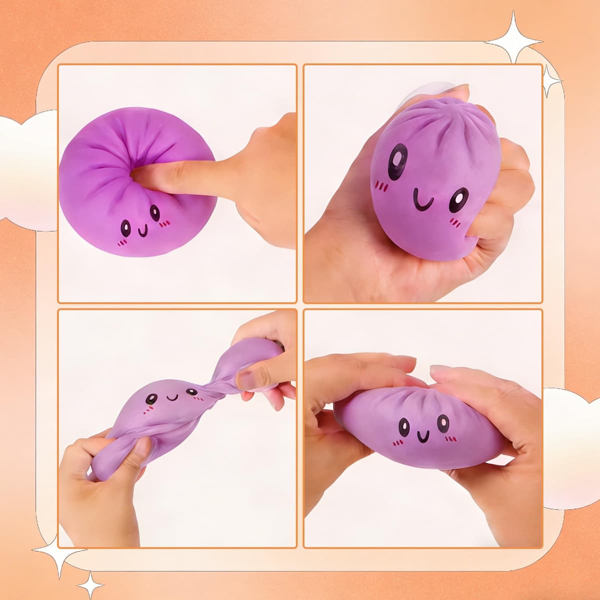 Dumpling Squishy, Colorful Squishy Dumpling Toy with Steamer, Mystery Dumplings Stress Relief Sensory Fidget Toy, Soft Squeeze Decompression Dough Toy for Adult Boys and Girls — view 4