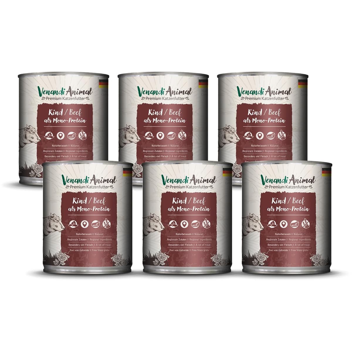 Venandi Animal Premium Cat Food, Horse as Monoprotein, Wet Food, Grain-Free and Natural, Pack of 6 (6 x 200 g) — view 21