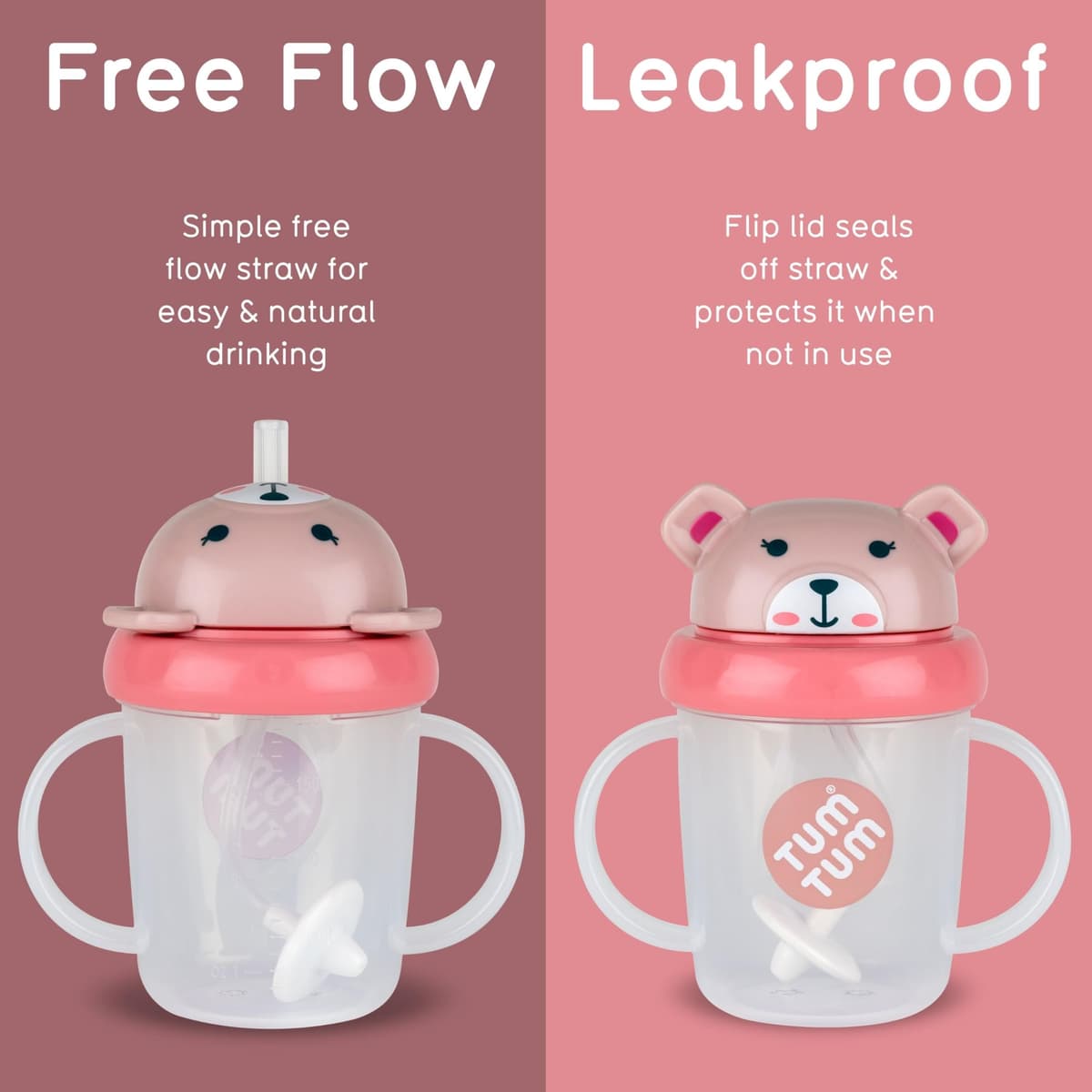 TUM TUM Tippy Up Free Flow Sippy Cup (No Valve), Sippy Cup for Toddlers, 200ml, BPA Free (Betsy Bear S3) — view 4