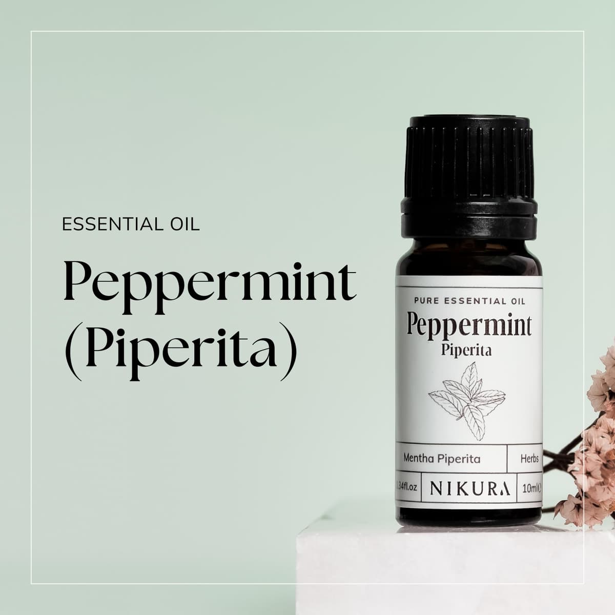 Nikura Peppermint Essential Oil - 10ml | Perfect for Repelling Spiders, Rats, Mice, Bugs, Ants | Great for Hair, Headaches Relief, Energy Boost, Skin, Candle Making | Vegan & UK Made — view 5